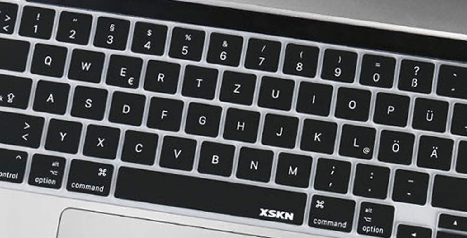 Xskn German Language Black Silicone Keyboard Cover Skin For Touch Bar Models 2019 Macbook Pro 16 Inch A2141 2020 Macbook Pro 13.