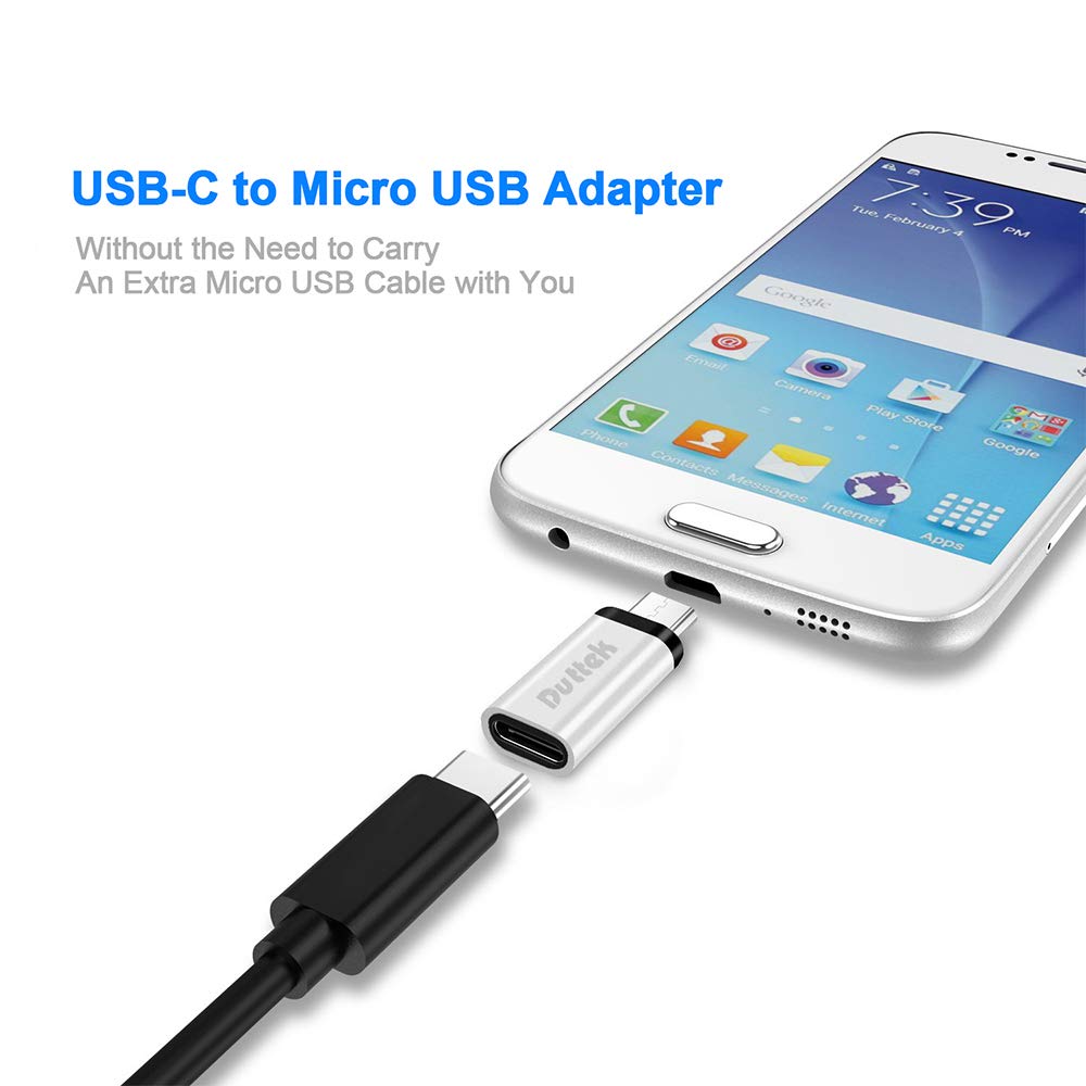 Duttek Usb-C To Micro Usb Adapter, 480Mbps, Otg Compatible, For Flir One Pro, Huawei Y7/Y6/P Smart/P8 Lite And Smartphones, Tabl