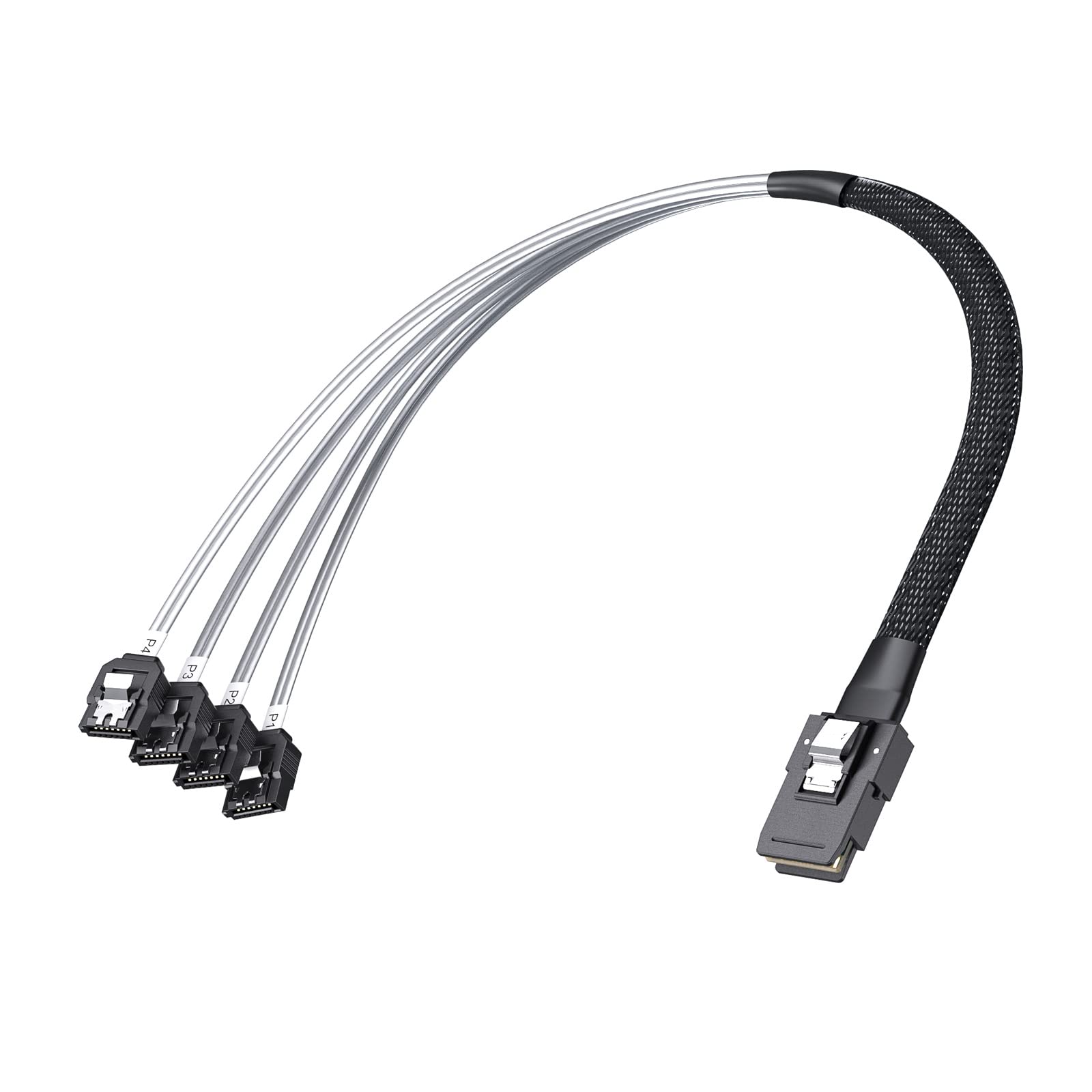 Ipolex Mini Sas 36Pin (Sff 8087) Male To 4 Sata 7Pin Female Cable   Interal Forward Breakout Cable   1M (3.3Ft)