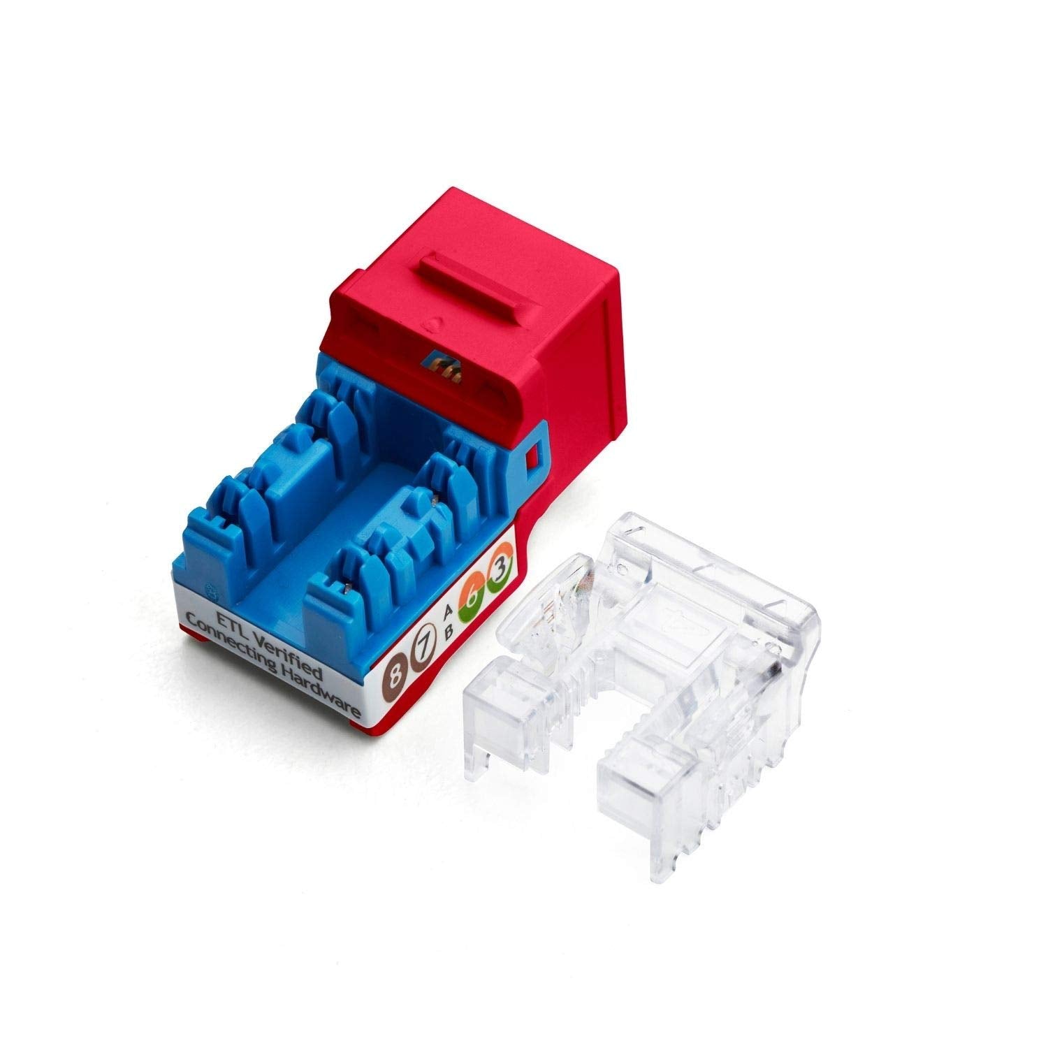 Truecable Cat6A Keystone Jack, Unshielded (Utp), 90 Degree Punch Down, Poe++ (4Ppoe), Ul Listed, Etl Verified, Ansi/Tia Certifie