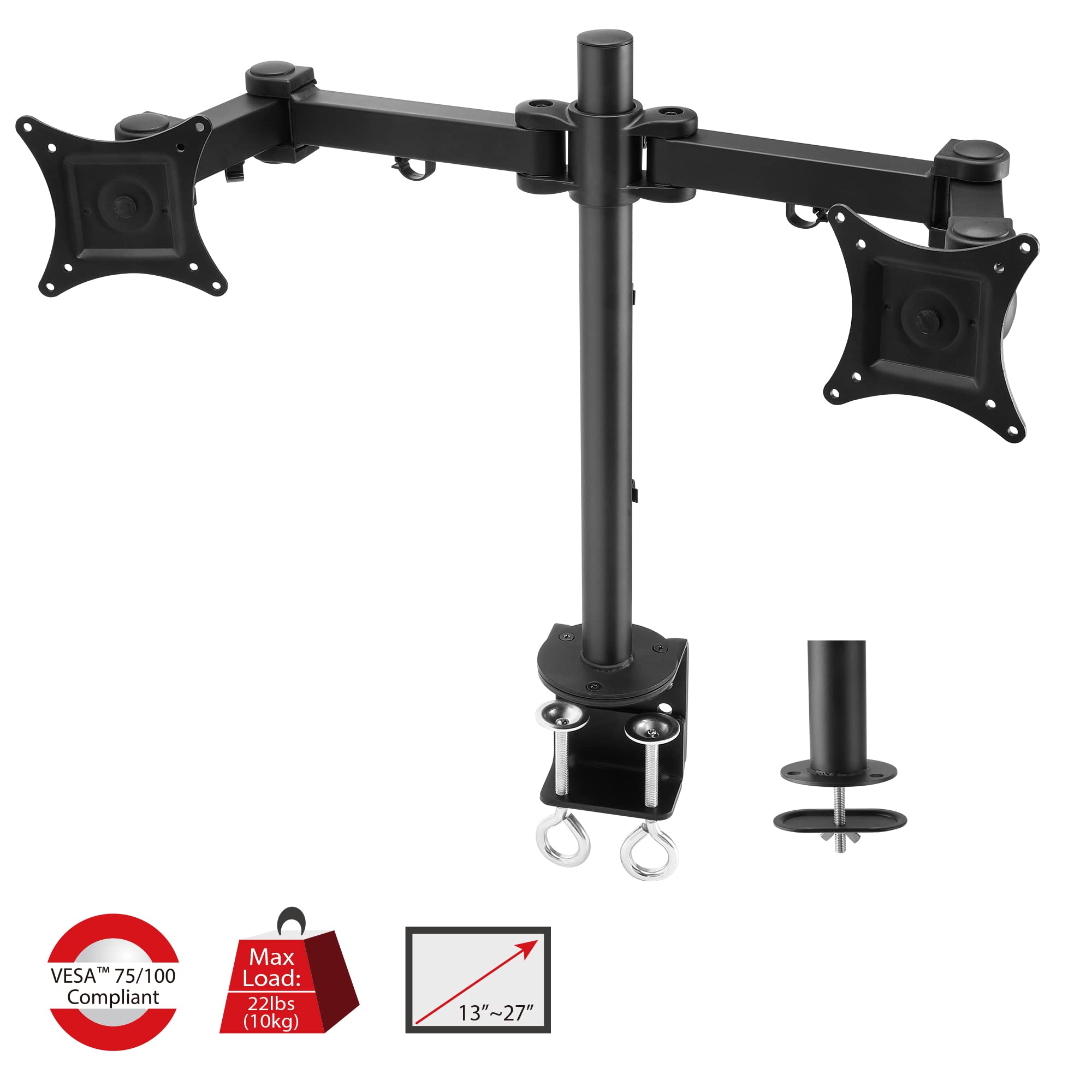 Siig Tilt/Swivel/Rotate/Extend Desk Mount For 13 To 27 Inches Dual Monitor, Black (Ce Mt0Q11 S1)