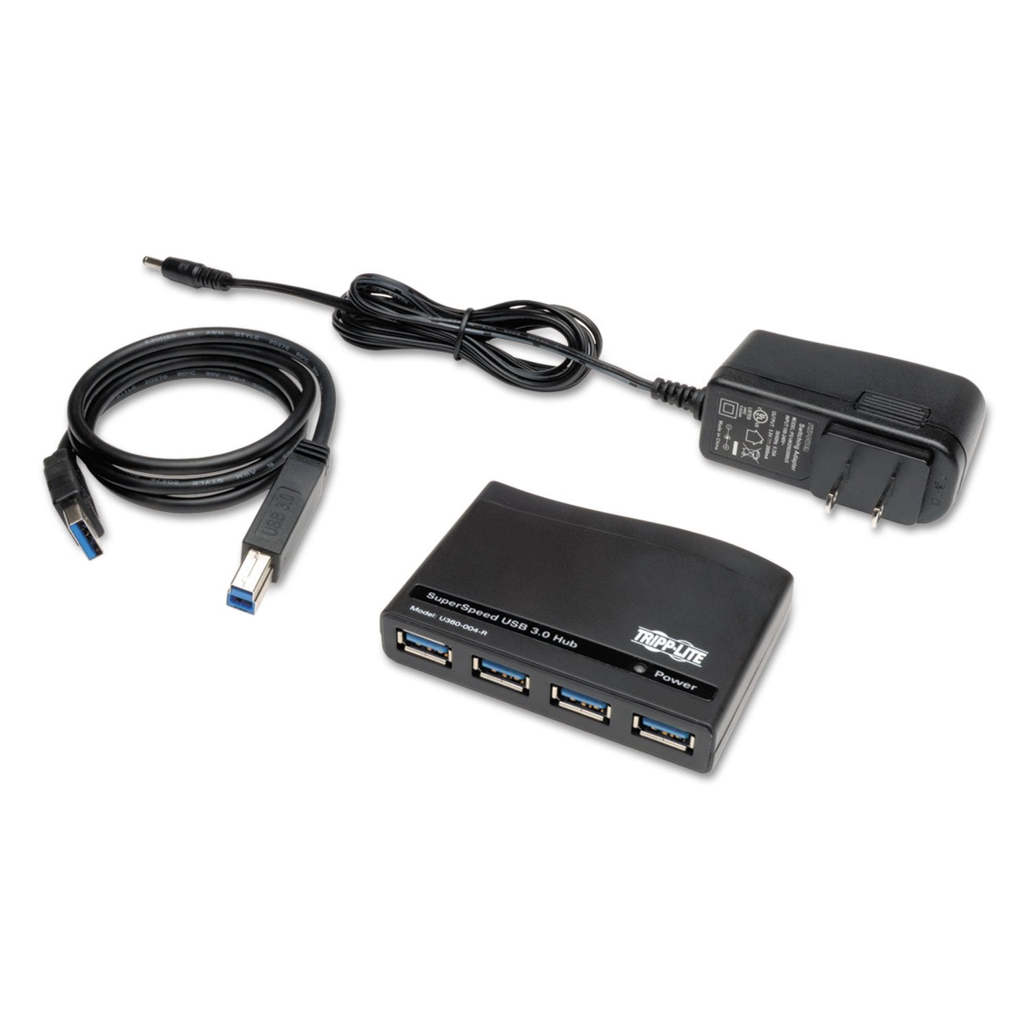 Tripp Lite 4 Port Usb A 3.0 Superspeed Hub, 5 Gbps Transfer Speed Usb Type A (U360 004 R),Black