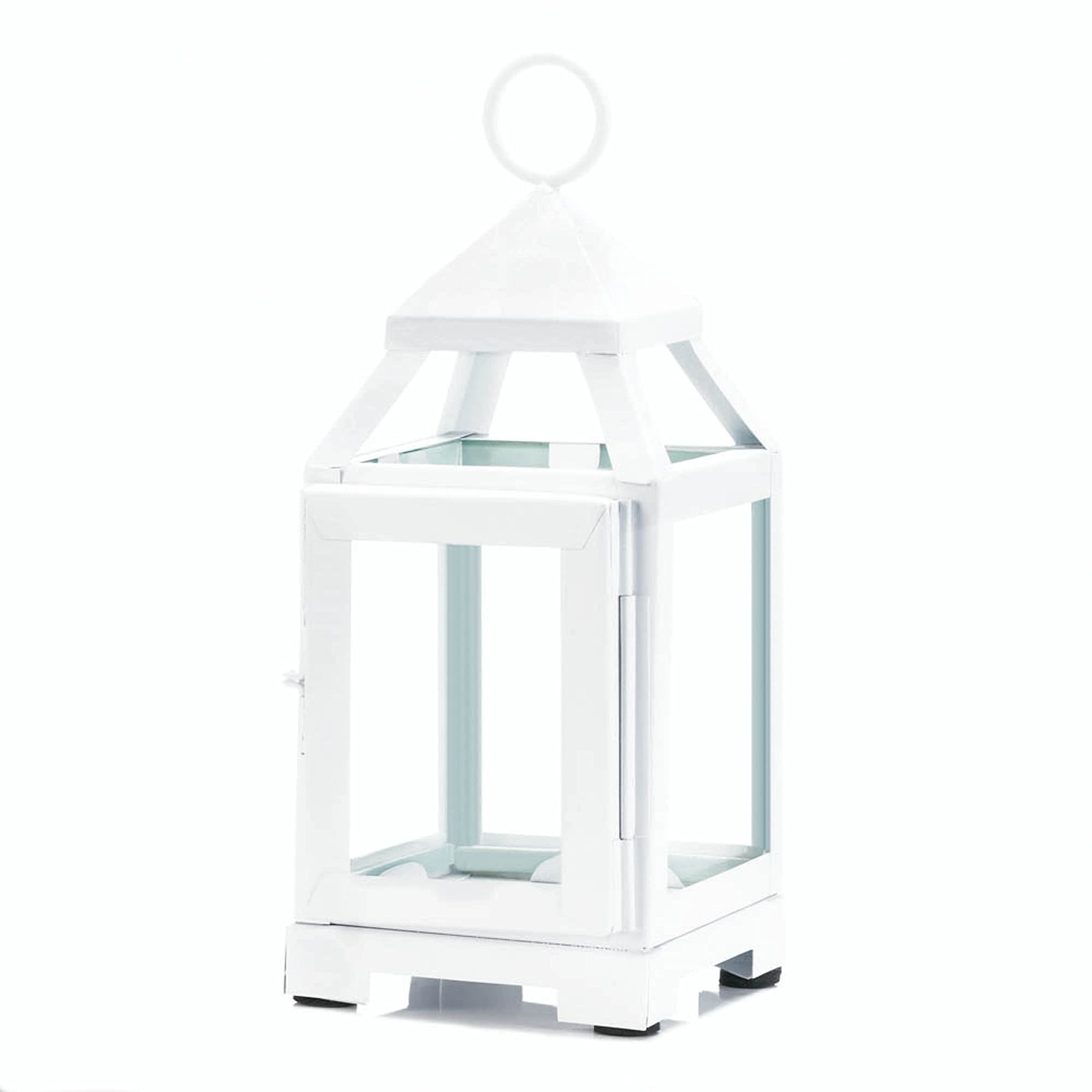Accent Plus White Mini Contemporary Lantern 8.75