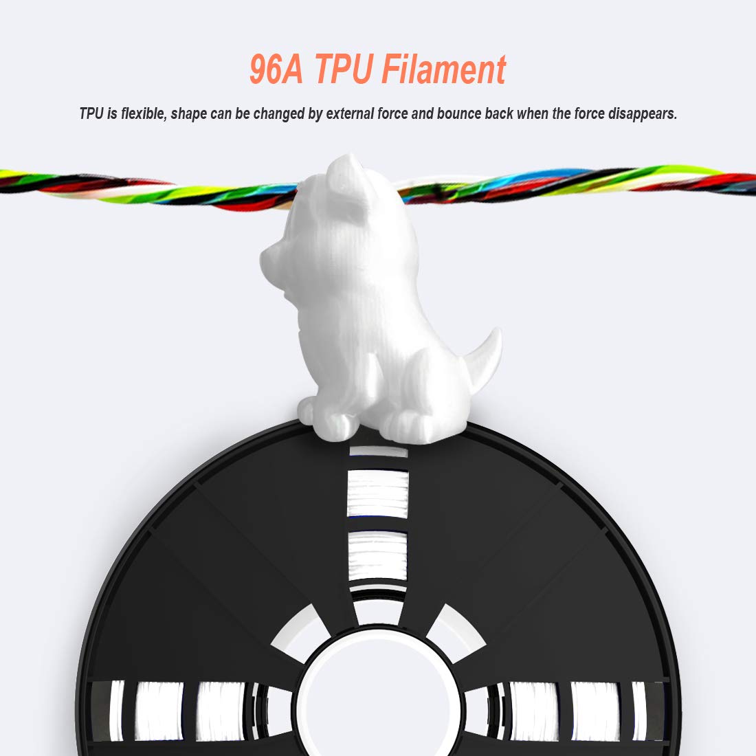 Novamaker Tpu Filament 1.75Mm, White Flexible Tpu 3D Printer Filament With 20G Cleaning Filament, 2.0Lbs Spool, Dimensional Accu