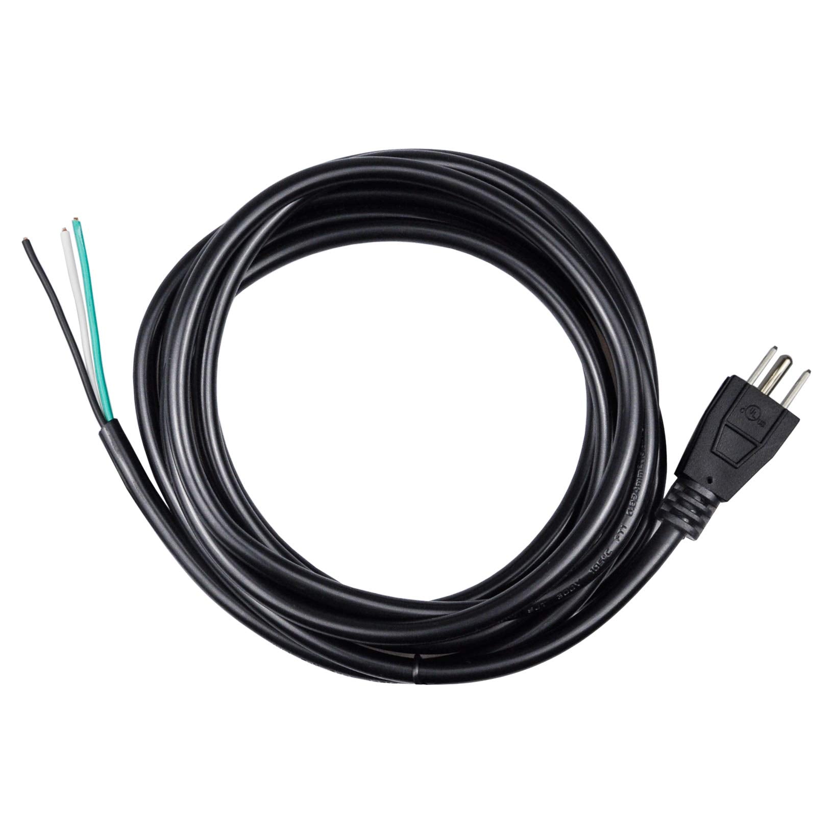 Pinfox 10Ft 18 Gauge 3 Prong Heavy Duty Replacement Power Supply Cord Cable 110V 115V 120V Pigtail For Universal Ac Appliance, N