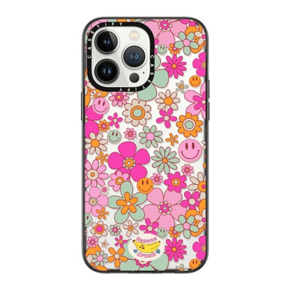 Casetify Compact Iphone 14 Pro Max Case [2X Military Grade Drop Tested / 4Ft Drop Protection]   Groovy Pattern Clear   Clear Bla