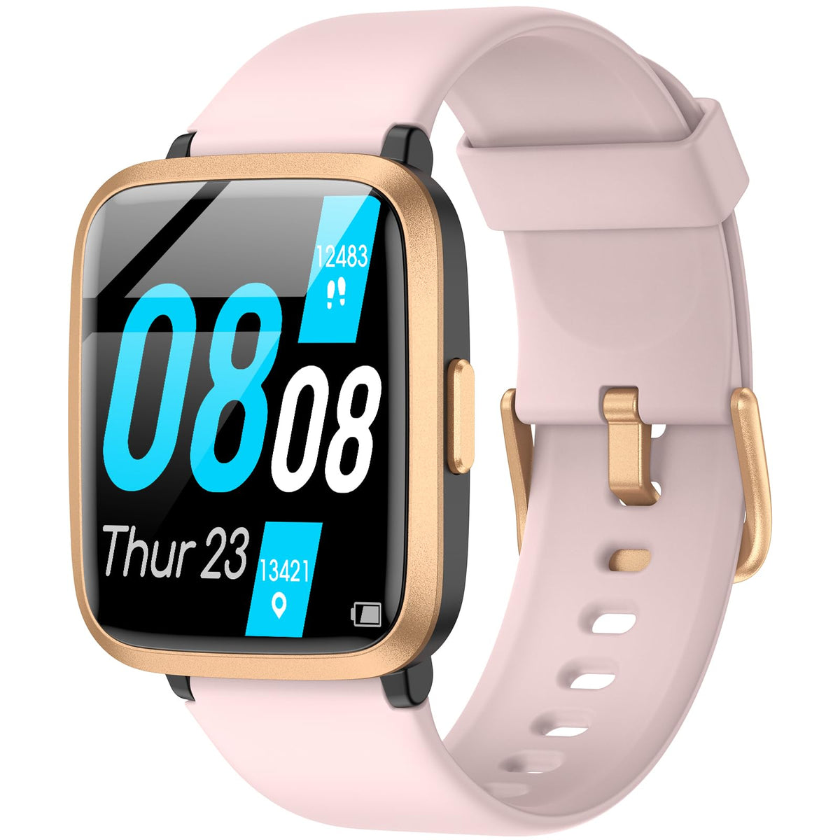 Pautios Smart Watch, 42Mm Full Touchscreen Fitness Watch, Fitness Tracker With Heart Rate Monitor & Spo2, Sleep Tracker, Step Co