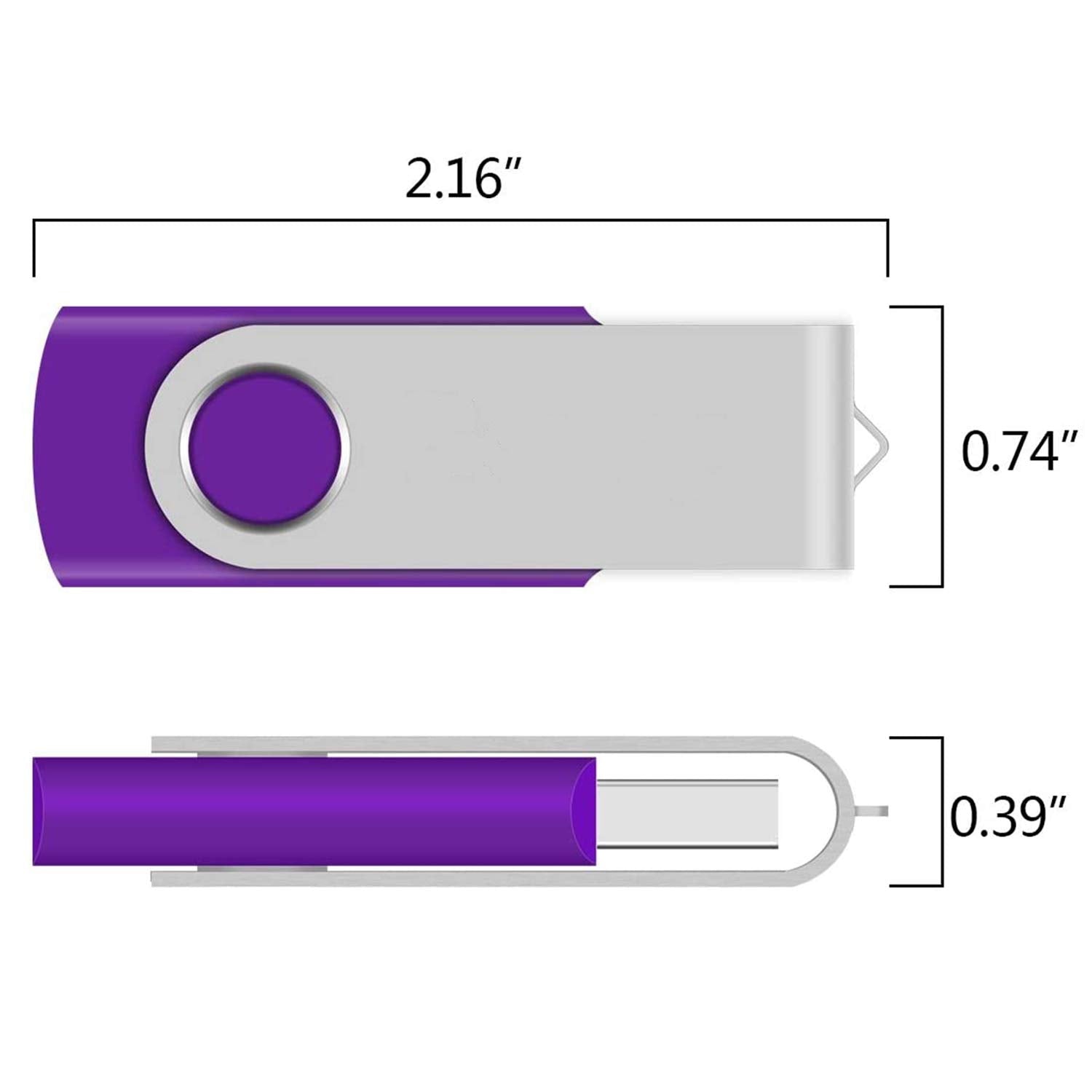 Usb Flash Drive 8Gb 10 Pack, Thumb Drives Memory Stick Usb 2.0 Bulk Swivel Jump Drive Zip Drive With Led Indicator For Data Stor
