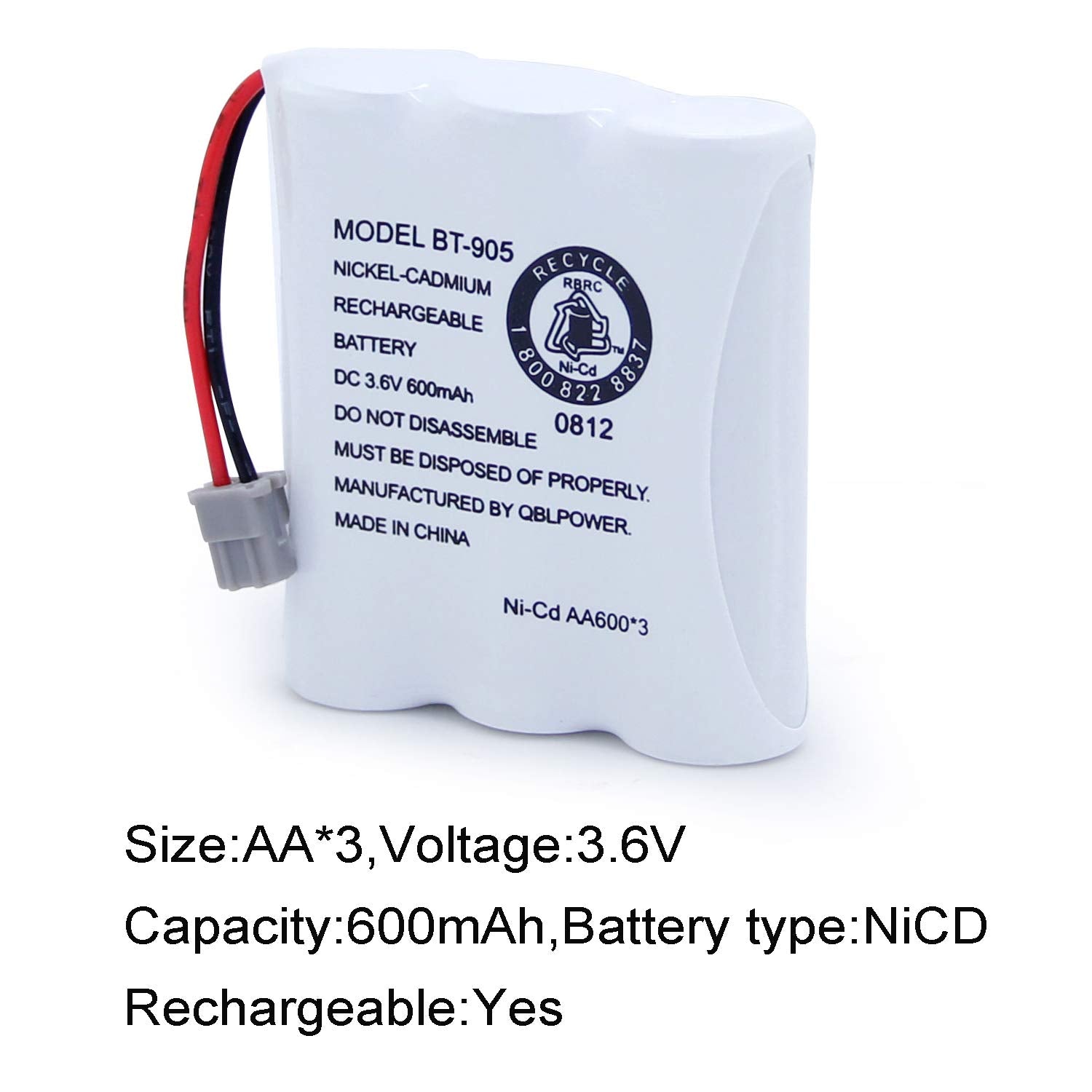 Qblpower Bt905 Bt 800 Cordless Phone Rechargeable Battery Compatible With Uniden Bt 905 Bt800 Bt 1006 Bbty0663001 Bp 800 Bp 905