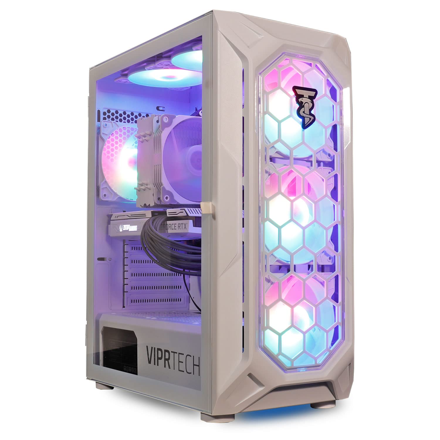 ViprTech Ghost Gaming PC Desktop Computer - AMD Ryzen 5 5600G (12-LCore 4.4Ghz), RTX 3060 12GB, 16GB DDR4 RAM, 512GB NVMe SSD, V