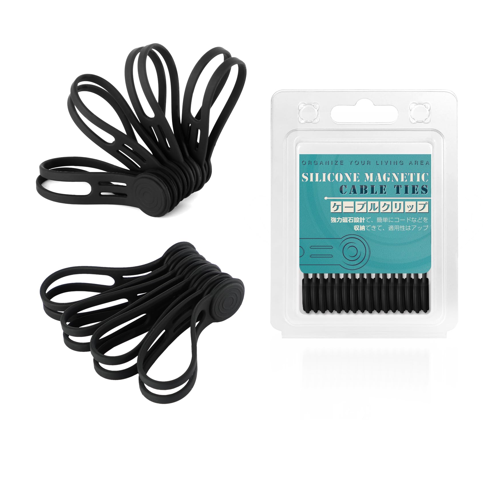 Silicone Magnetic Cable Ties, 4.72 Inch Upgraded Cord Ties With Magnet Cable Strap Cord Wrap For Travel Phone Usb Charging Cable