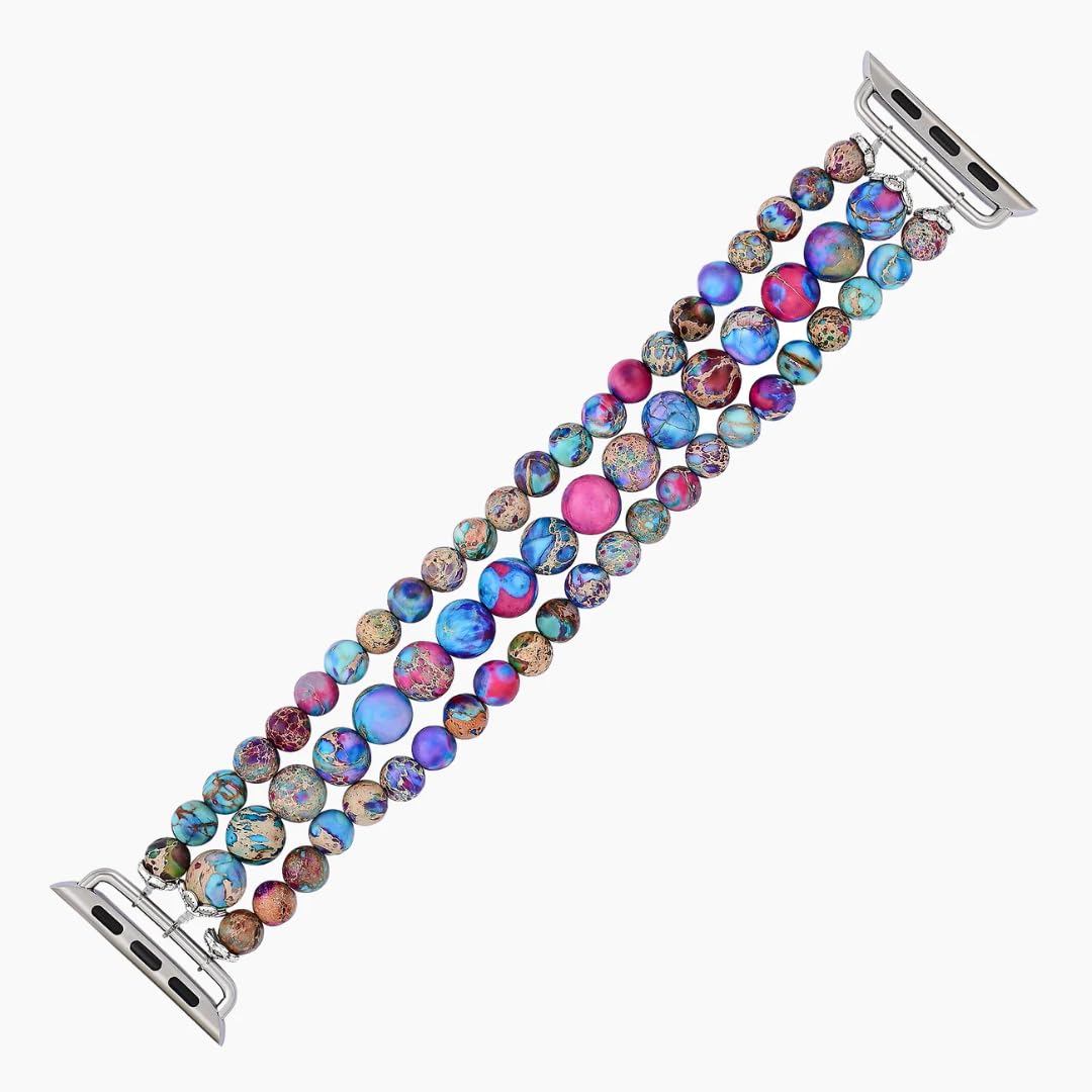 Cape Diablo Smart Watch Band For Women - Handmade Gemstone Strap - Compatible With 38Mm-45Mm Apple Faces (Wisteria Wonder, Small