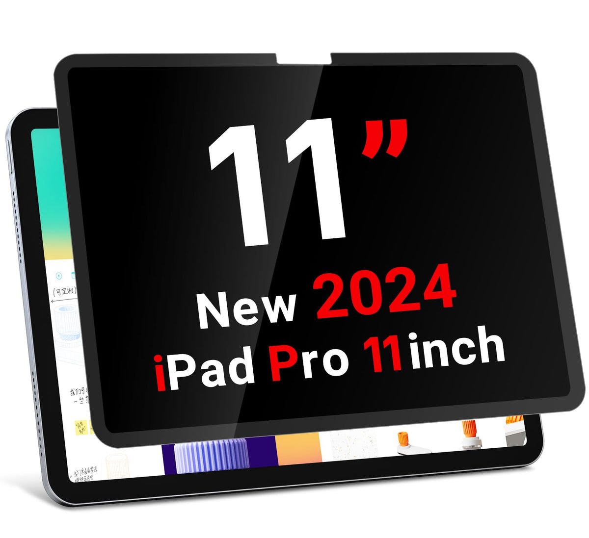 Zoegaa Ipad Pro 11 Inch Privacy Screen (2024 M4 Chip), Removable & Reusable Ipad Pro 11 Inch Screen Protector, Anti Spy Privacy