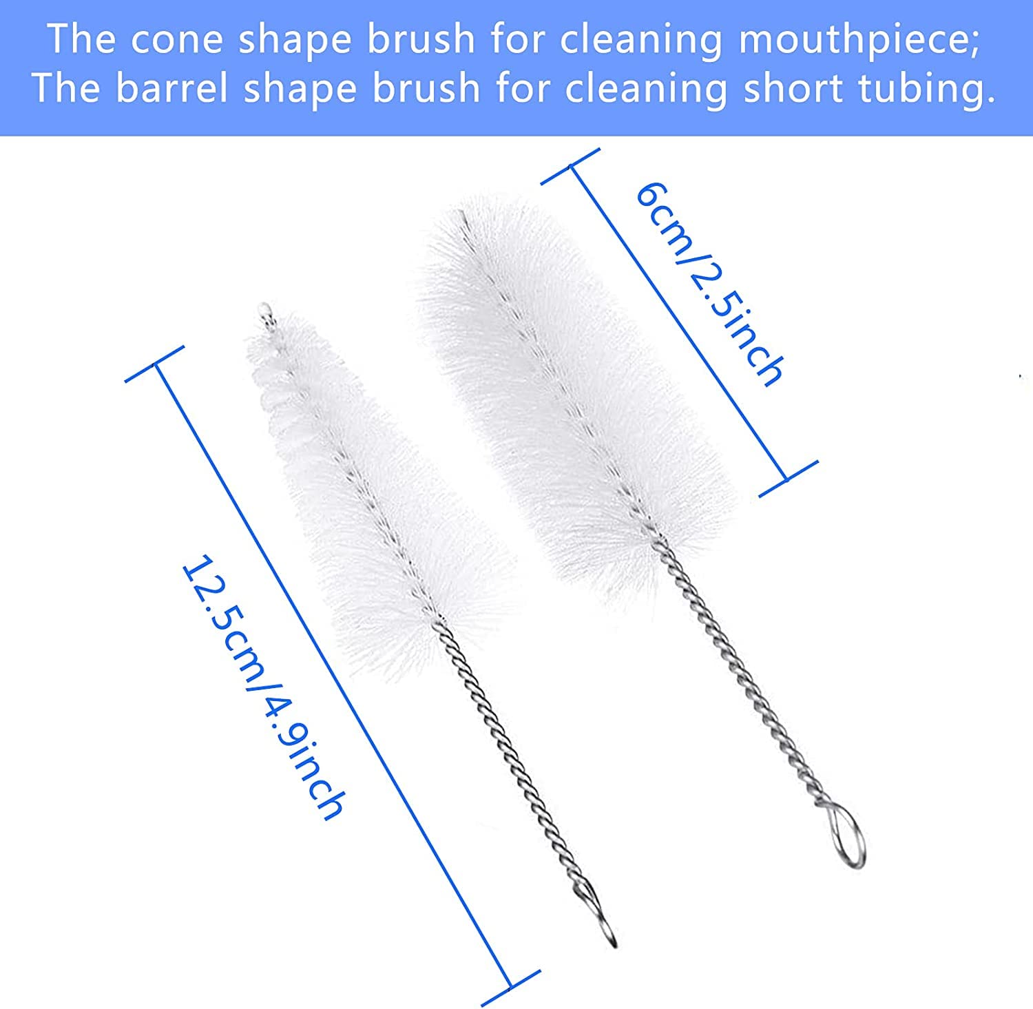 Hysagtek 4 Pieces Trumpet Snake Brush Cleaning Kit, Trumpet Brush Mouthpiece Brush Valve Casing Brush Flexible Brush With Cleani