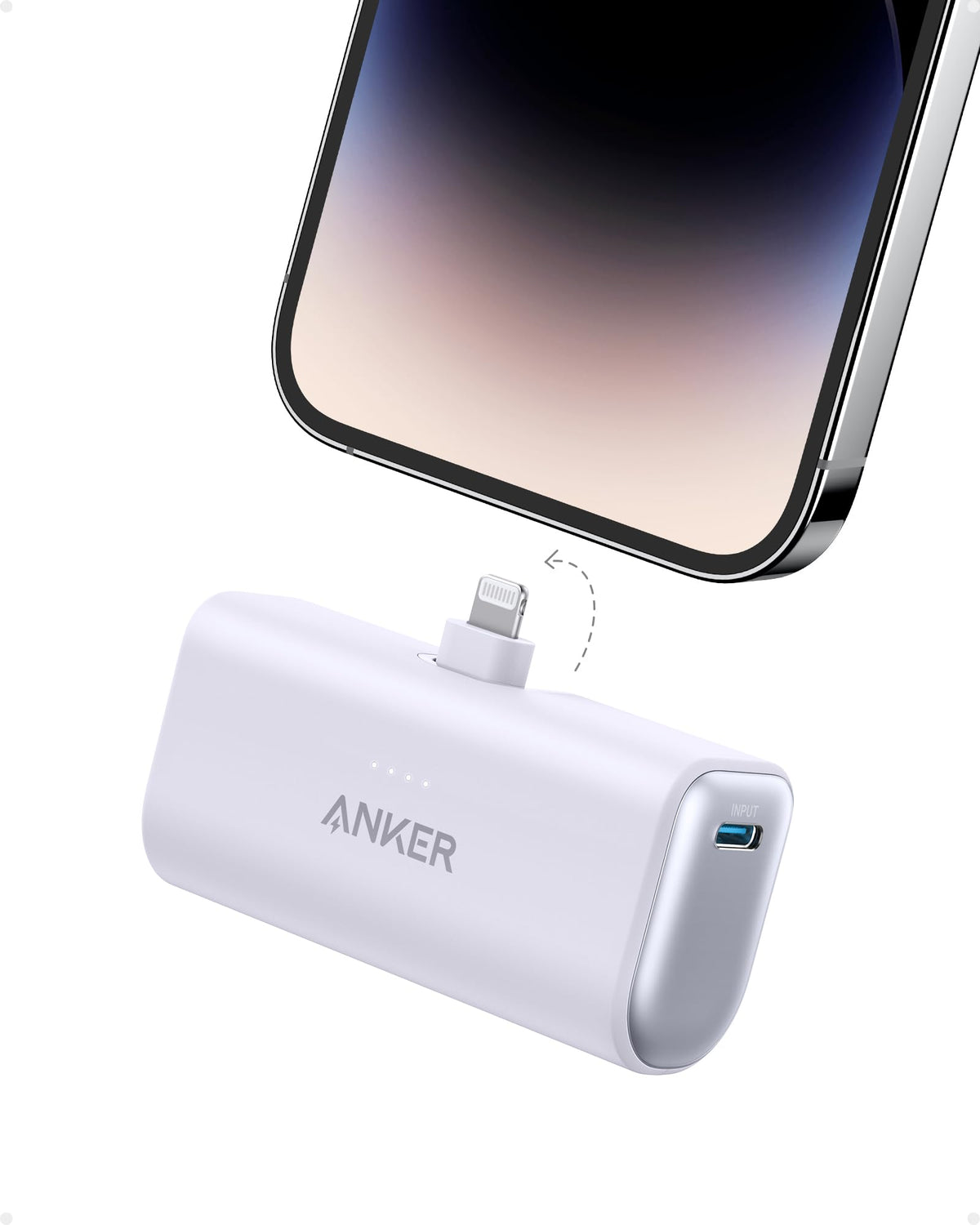 Anker Portable Charger With Built In Lightning Connector, Portable Charger 5,000Mah Mfi Certified 12W, Compatible With Iphone 14