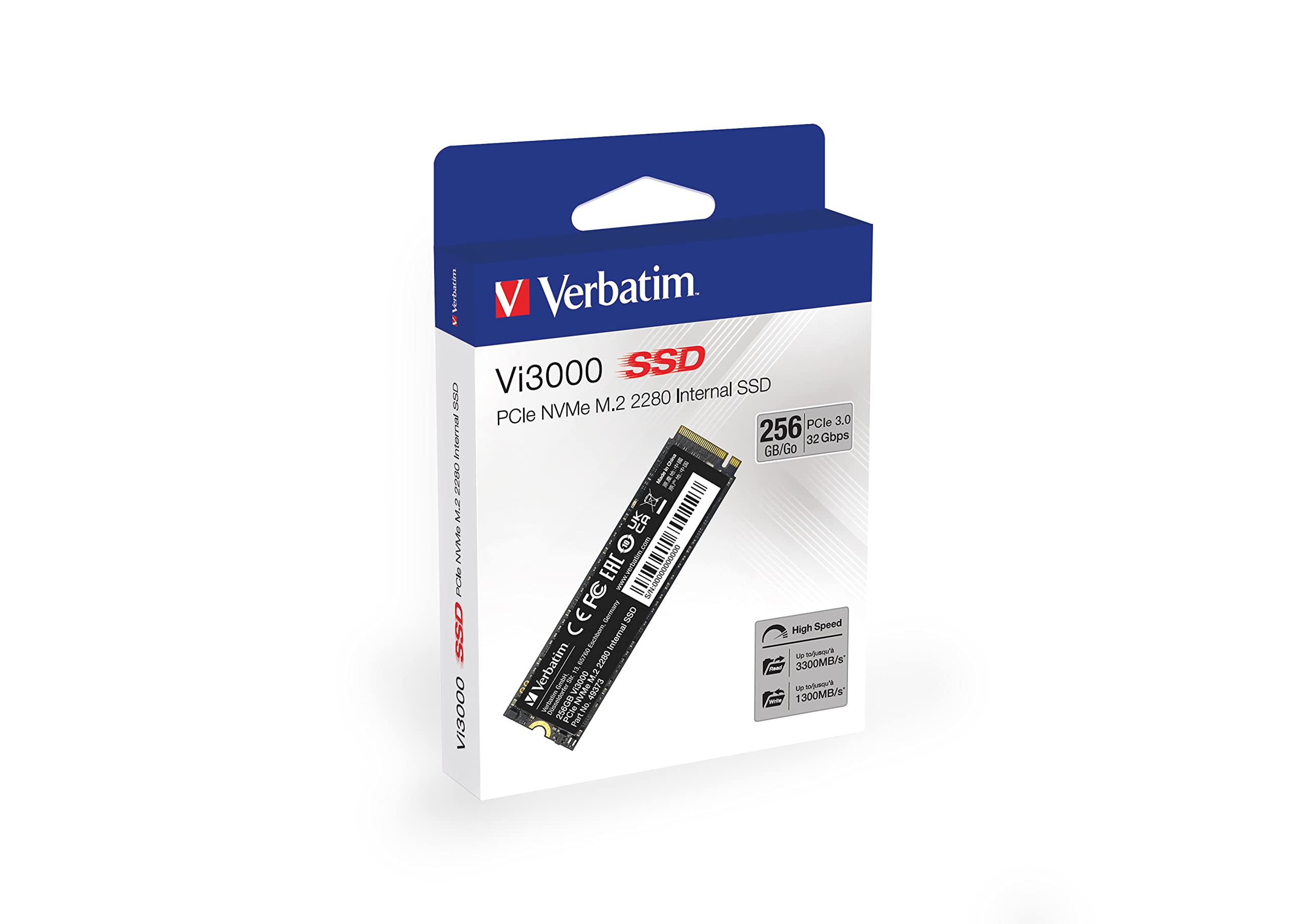 Verbatim 256Gb Ssd Vi3000 Internal Solid State Hard Drive Pcie Nvme M.2 2280