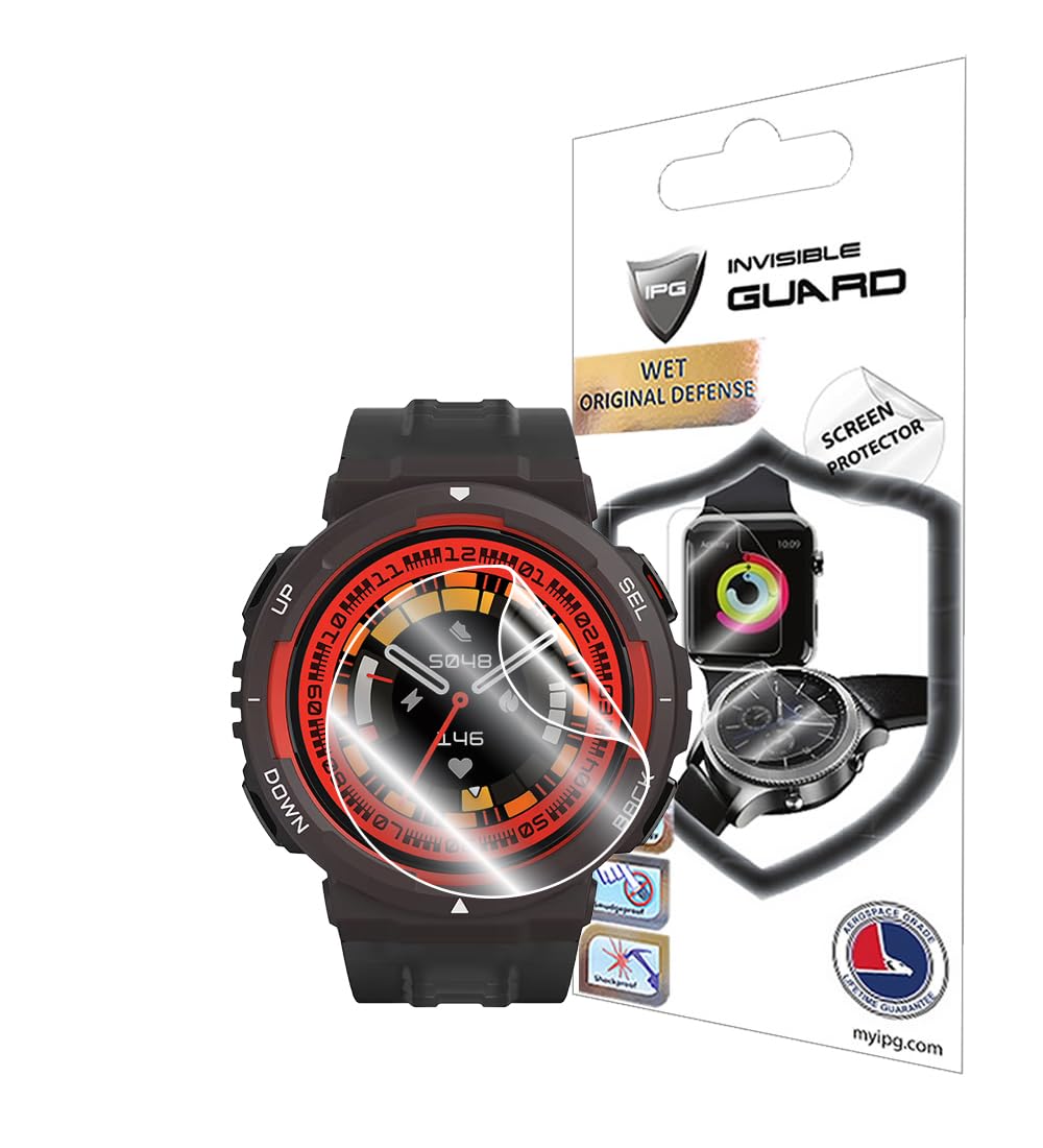 Ipg For Amazfit Active Edge Smart Watch Hydrogel Screen Protector (4 Units) Invisible Hd Clear Film Anti Scratch Guard-Smooth/Se