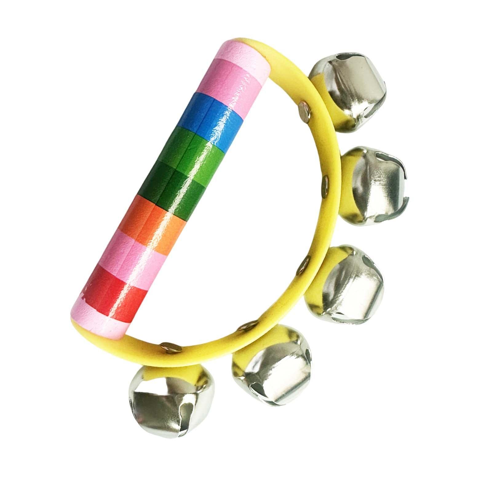 Jazzy Pearls Wooden Tambourine Musical Toys Musical Instrument for Festival Party Yellow|Toys & Hobbies | Educational | Music & 