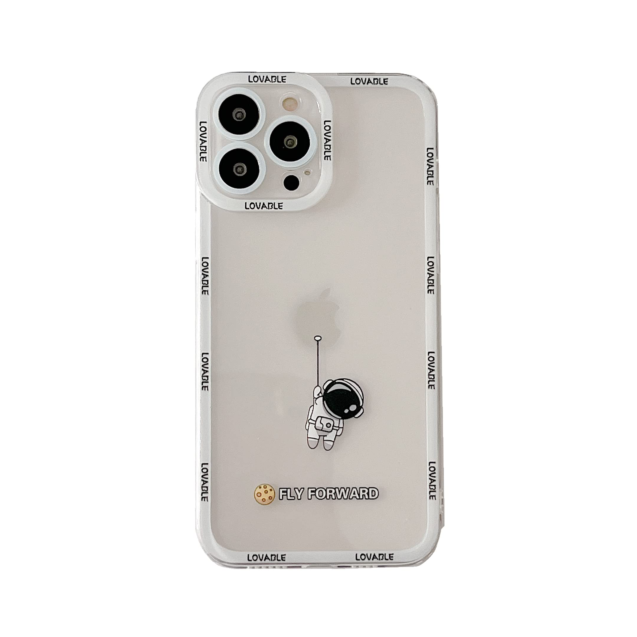 Yonds Queen For Iphone 13 Pro Max Clear Case, Cute Cool Cartoon Astronaut Fly Planet Moon Design Stylish Soft Tpu Bumper Shockpr