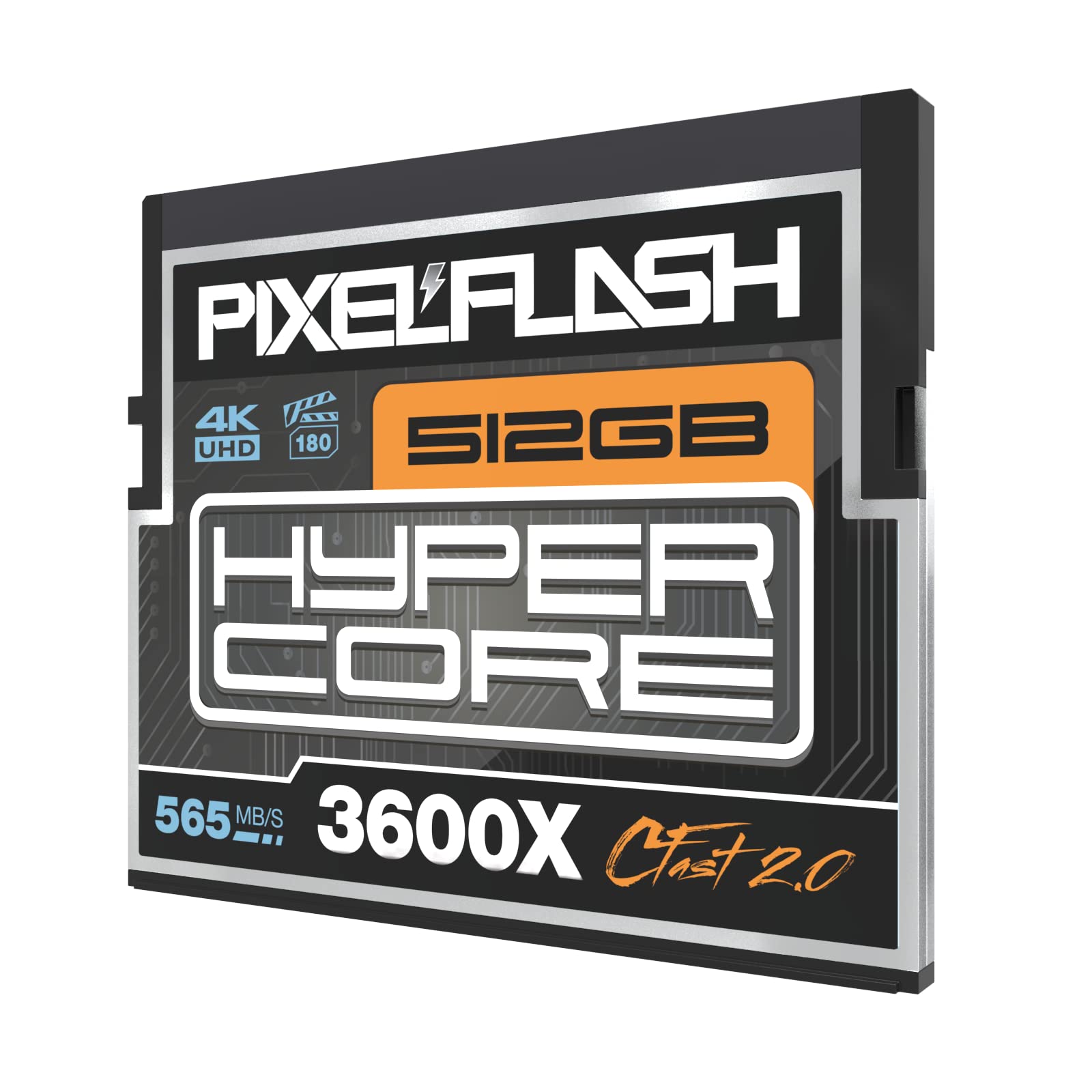 512Gb Pixelflash Cfast 2.0 Card 3600X Hypercore 565Mb/S Sata3 Vpg180 C Fast Card Compatible W/Dslr Cinematic Video & Photo Cams