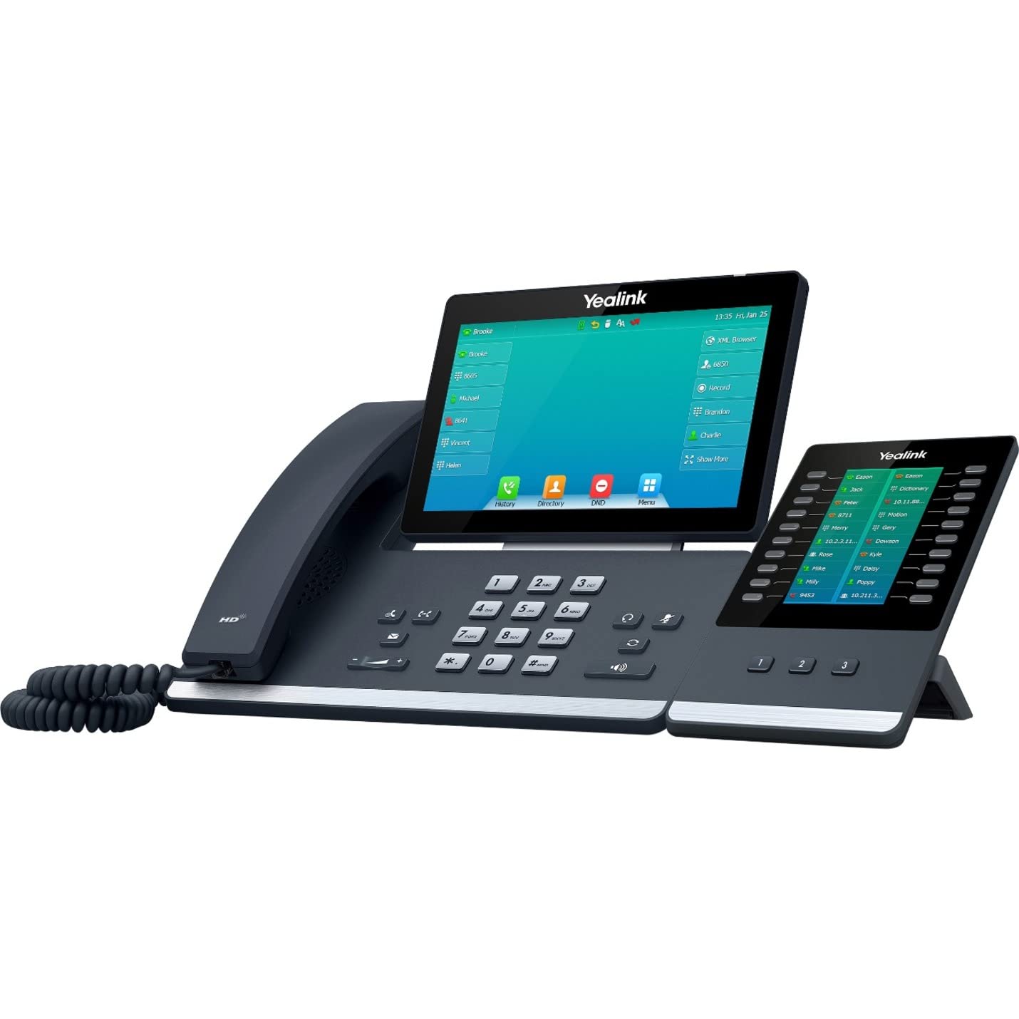 Yealink T57W Ip Phone, 16 Voip Accounts. 7-Inch Adjustable Color Touch Screen. Usb 2.0, 802.11Ac Wi-Fi, Dual-Port Gigabit Ethern
