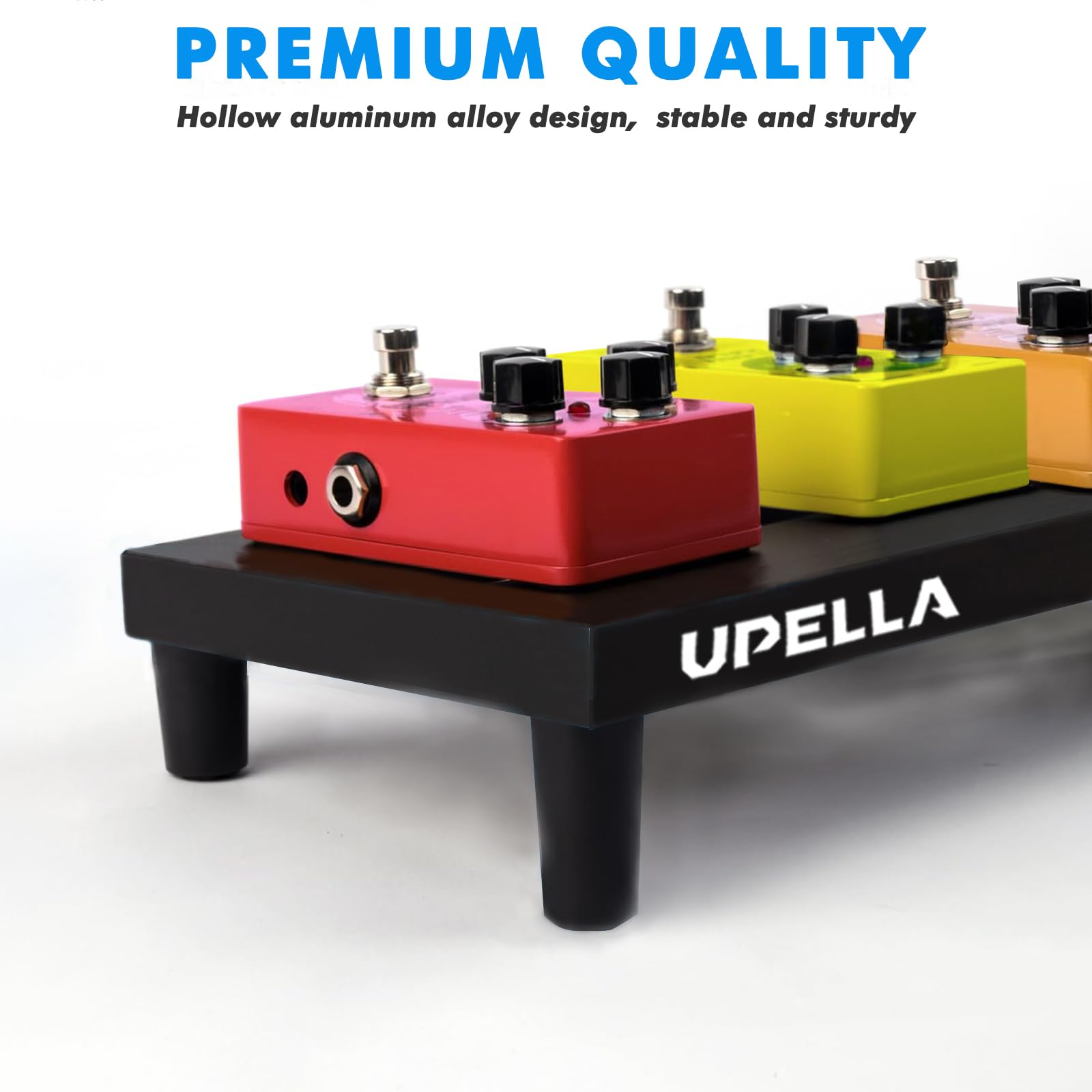 Upella Guitar Pedal Board With Carry Bag Hook Loop, Aluminum Alloy Lightweight Effect Pedalboard 15 X 5.7 Black