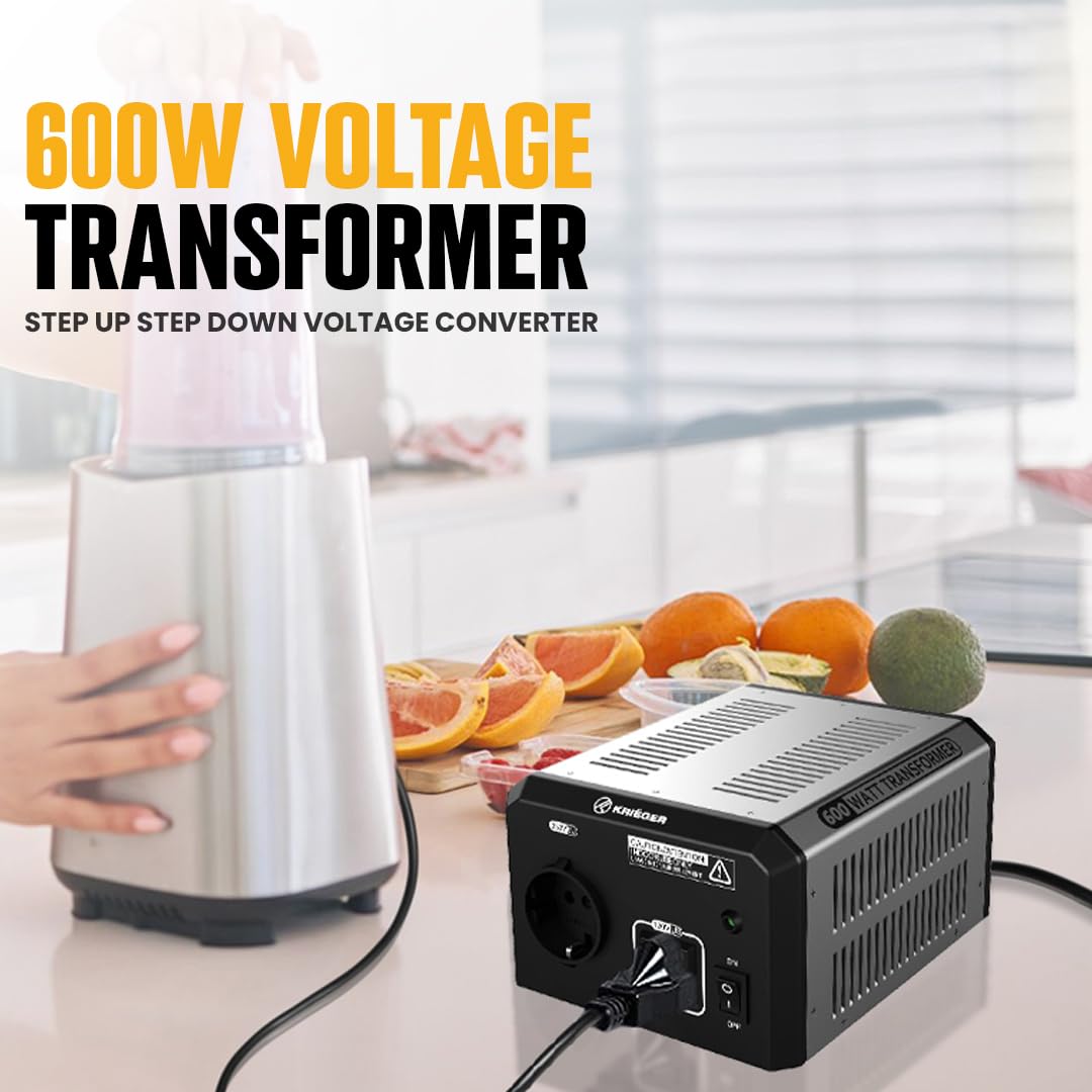 K Kri?Ger 600 Watt Voltage Transformer, 220V To 110V, 110V To 220V, Step Up Step Down Voltage Converter, Met Approved Under Ul,