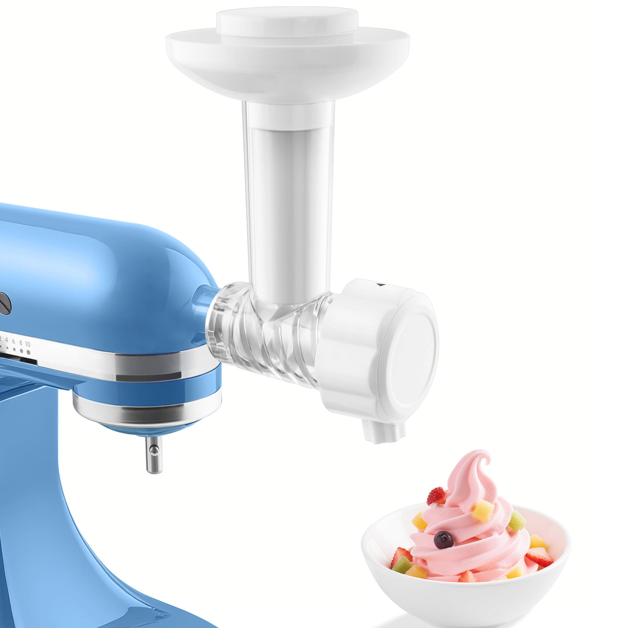 Ice Cream Maker Attachment for KitchenAid Stand Mixer, Frozen Fruit Soft Serve Dessert Machine, Frozen Yogurt Sorbet Maker,Dishw