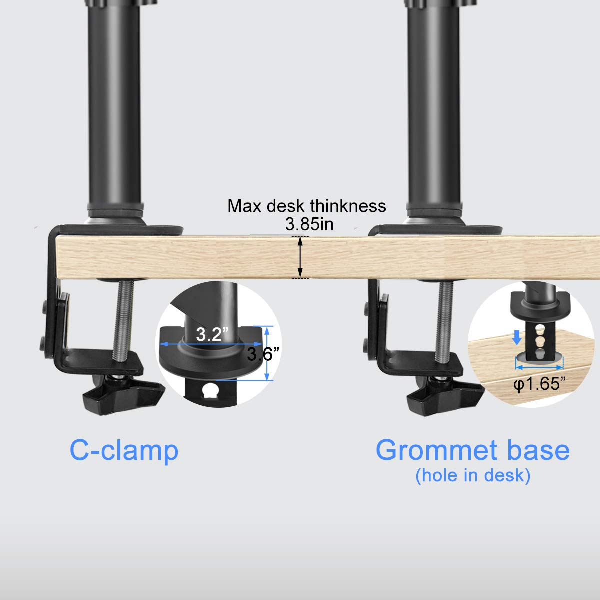 Suptek Single Monitor Mount Stand Height Adjustable Gas Spring Monitor Arm Desk Mount For Computer Screen 17 To 27 Inches,Vesa B