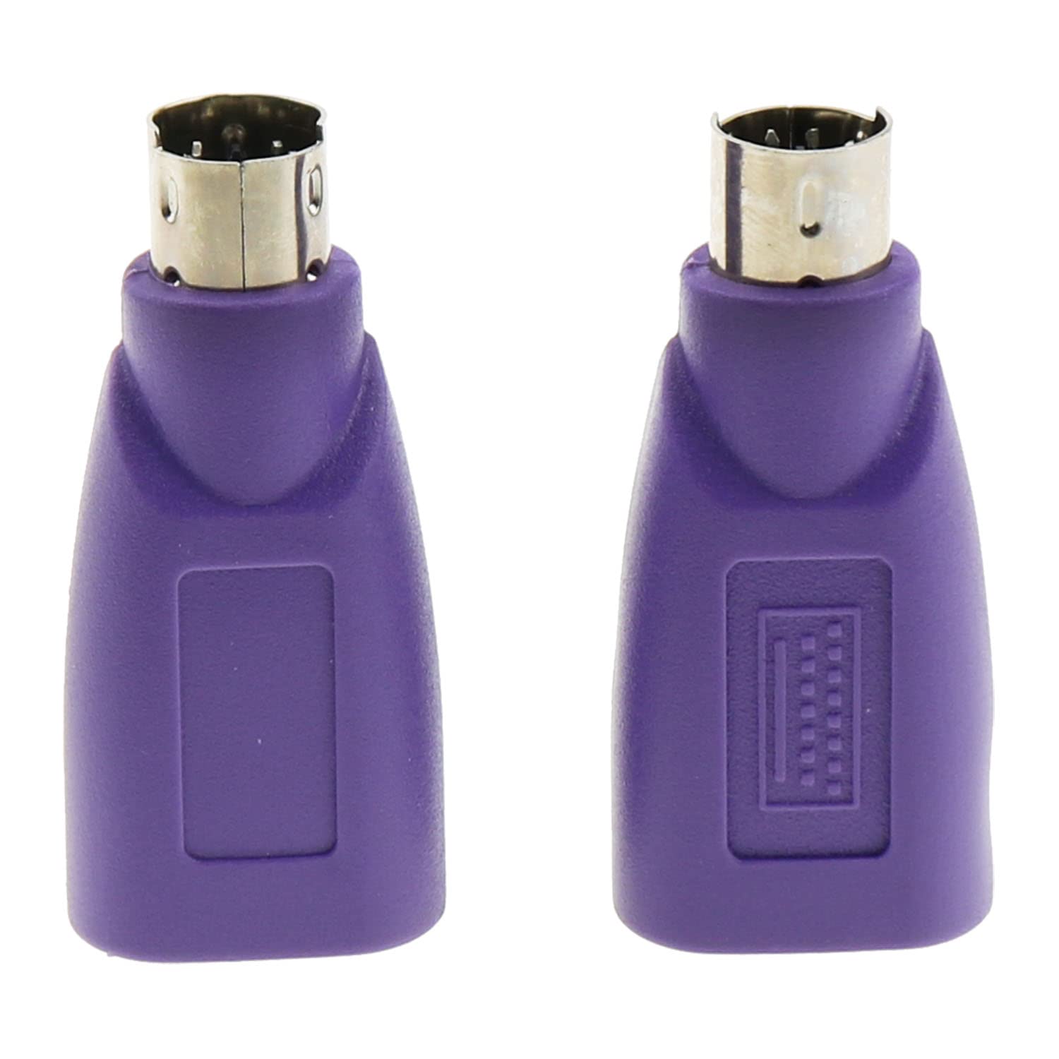 Zzhxsm Usb To Ps2 Adapter 2Pcs Purple Usb Female To Ps/2 Male Converter Ch Adapter For Mouse Keyboard And Bar Code Scanner