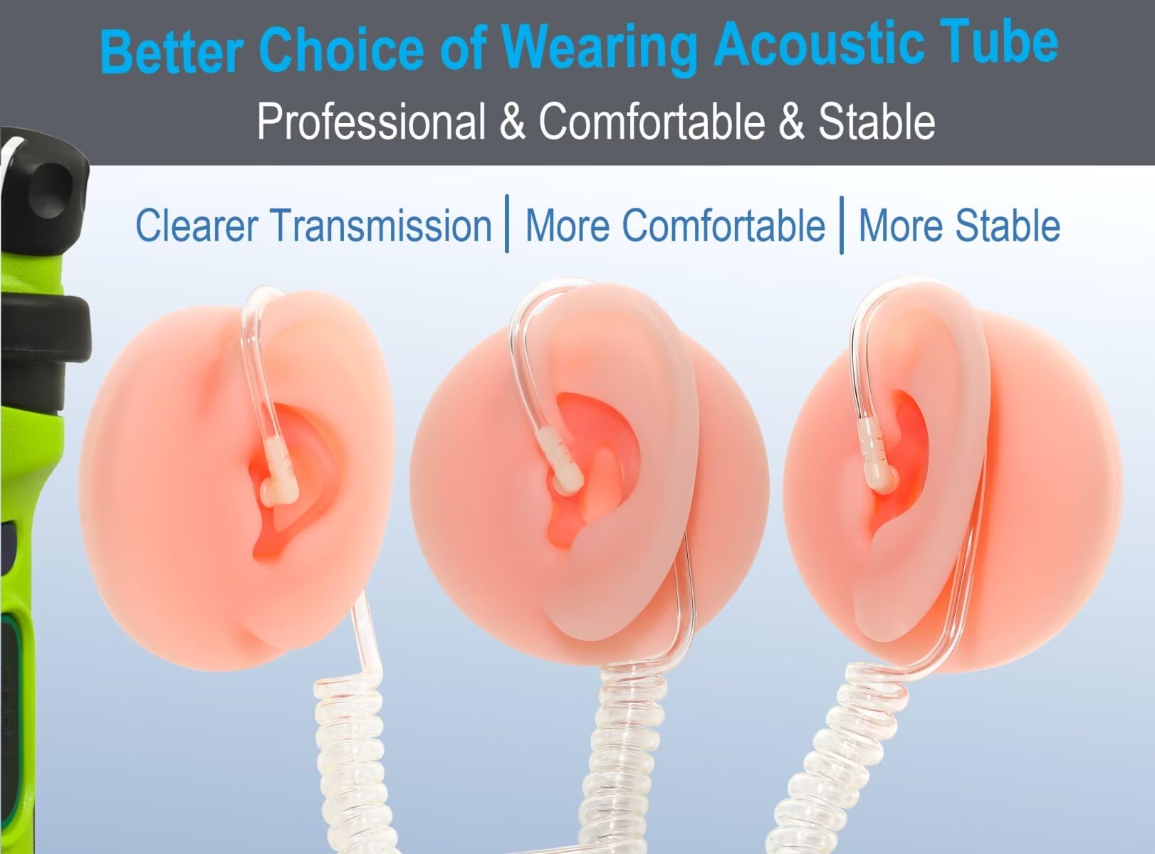 Commountain Soft Earmold For Walkie Talkie Acoustic Tube Earpiece, Silicone Ear Buds Earplug Compatible For Motorola Kenwood Baofeng Coil Tube Earpieces Etc, 6 Pack