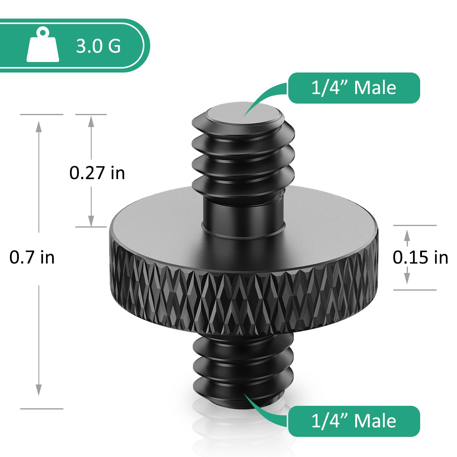 Rigych Threaded Tripod Screw Adapter 1/4 Male To 1/4 Male Camera Mount Screw For Camera Cage Camera Shoulder Mount Dslr Mic Stan
