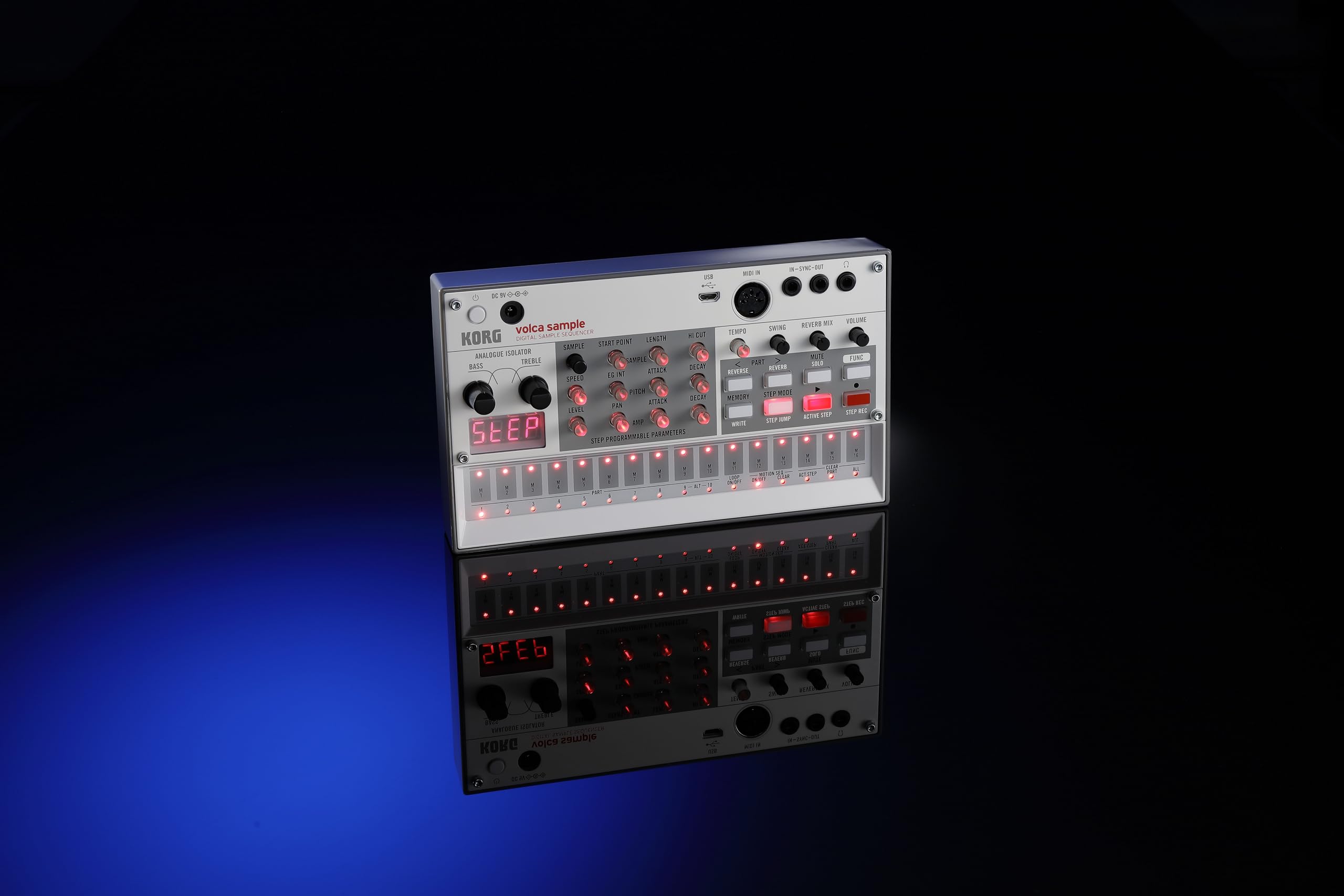 Korg Volca Sample 2 Digital Sample Sequencer W/ 100 Sounds, Step Sequencing, Reverb, Sync I/O, And Usb/Midi