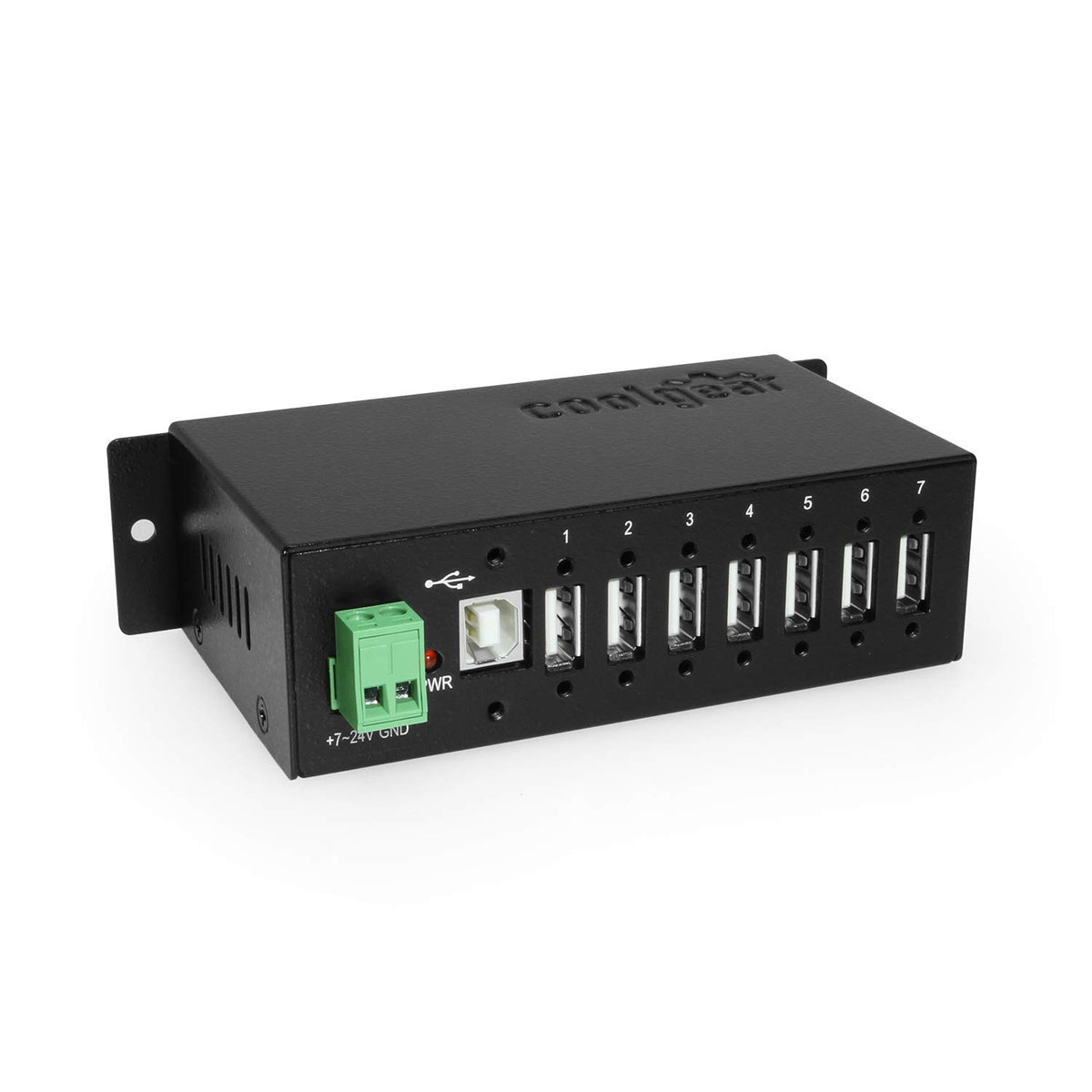 Usb 2.0 7 Port Hub With Din Rail Mounting   Metal Chassis Japan Nec Chip