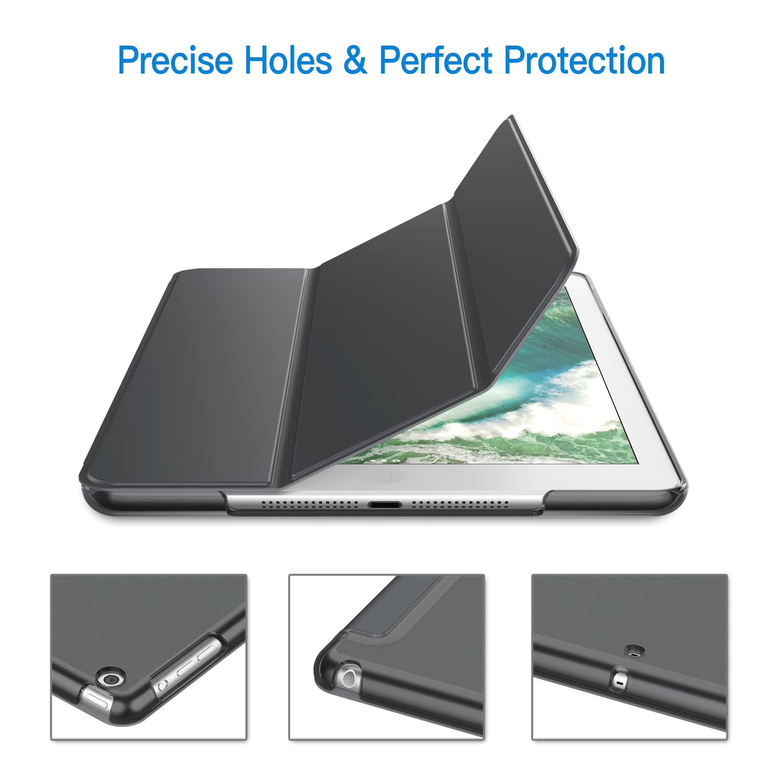 Jetech Case For Ipad Air 1St Edition (Not For Ipad Air 2/3/4/5), 9.7 Inch, Smart Cover With Auto Wake/Sleep (Dark Grey)