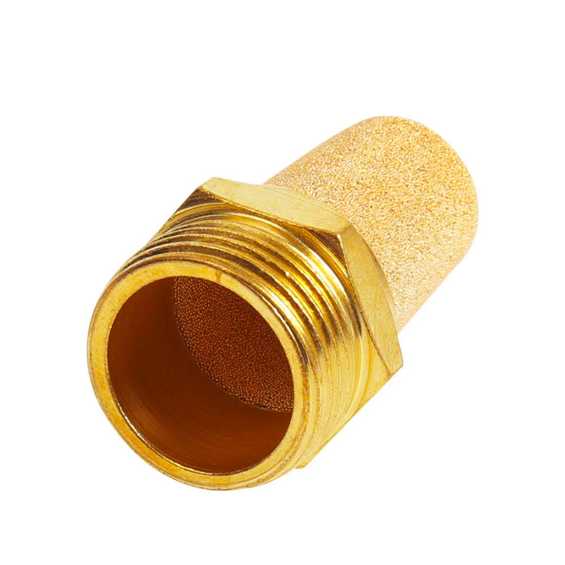 Quickun Air Pneumatic Mufflers, 3/8'' Male Thread Sintered Bronze Exhaust Muffler Silencer (Pack Of 2)
