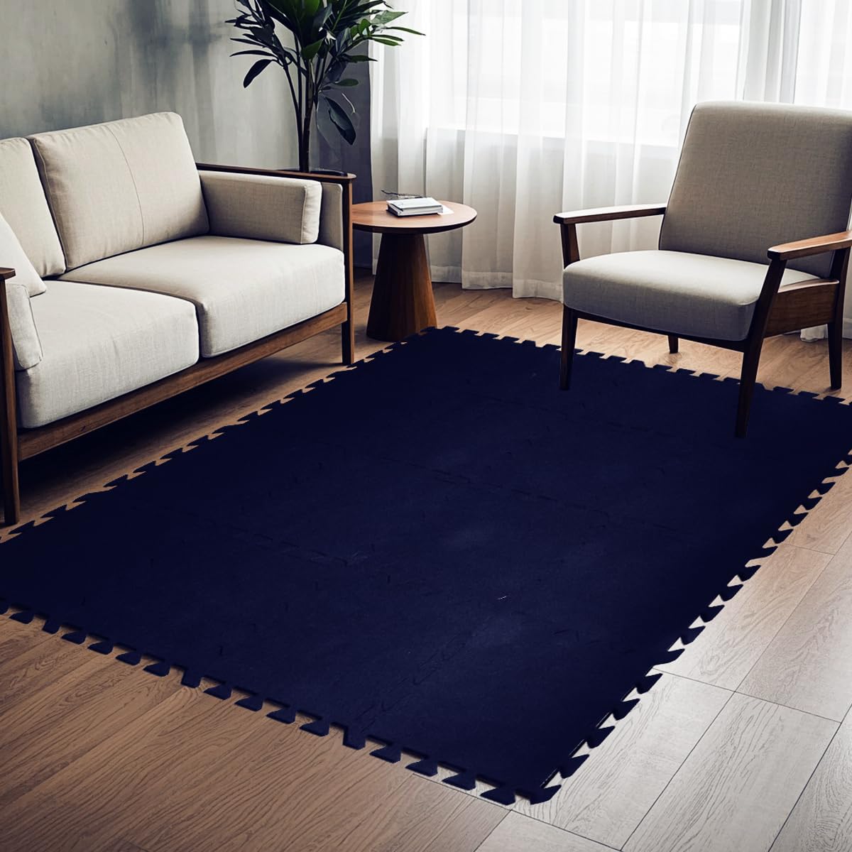 Thick Sound Absorbing Interlocking Floor Mats, High Density Piano Carpet Drum Rug, Non-Slip Anti Vibration Soundproof Pads Acous