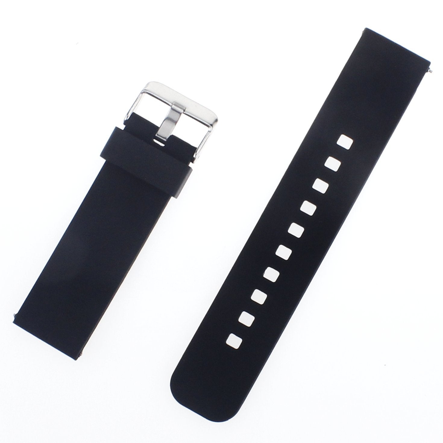 Watch Band/Strap For Pebble Time Smartwatch Band Replacement Accessories With Metal Clasps Watch Strap/Wristband Silicone (Black