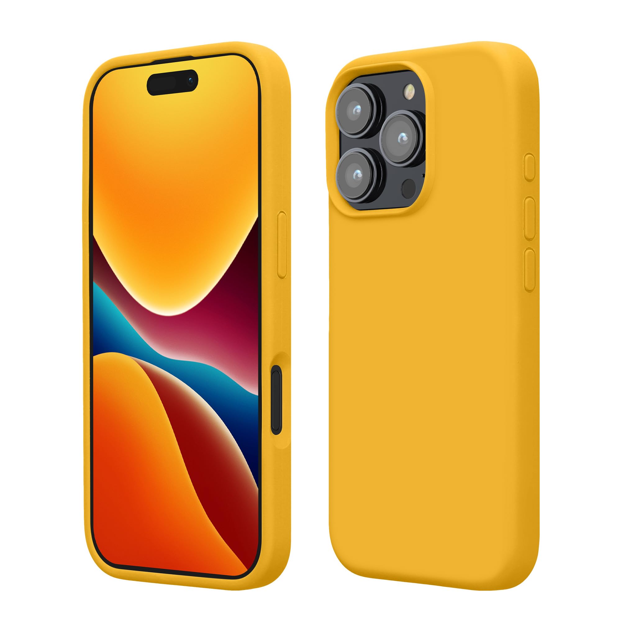 kwmobile Case Compatible with Apple iPhone 16 Pro Max Case - TPU Silicone Phone Cover with Soft Finish - Honey Yellow