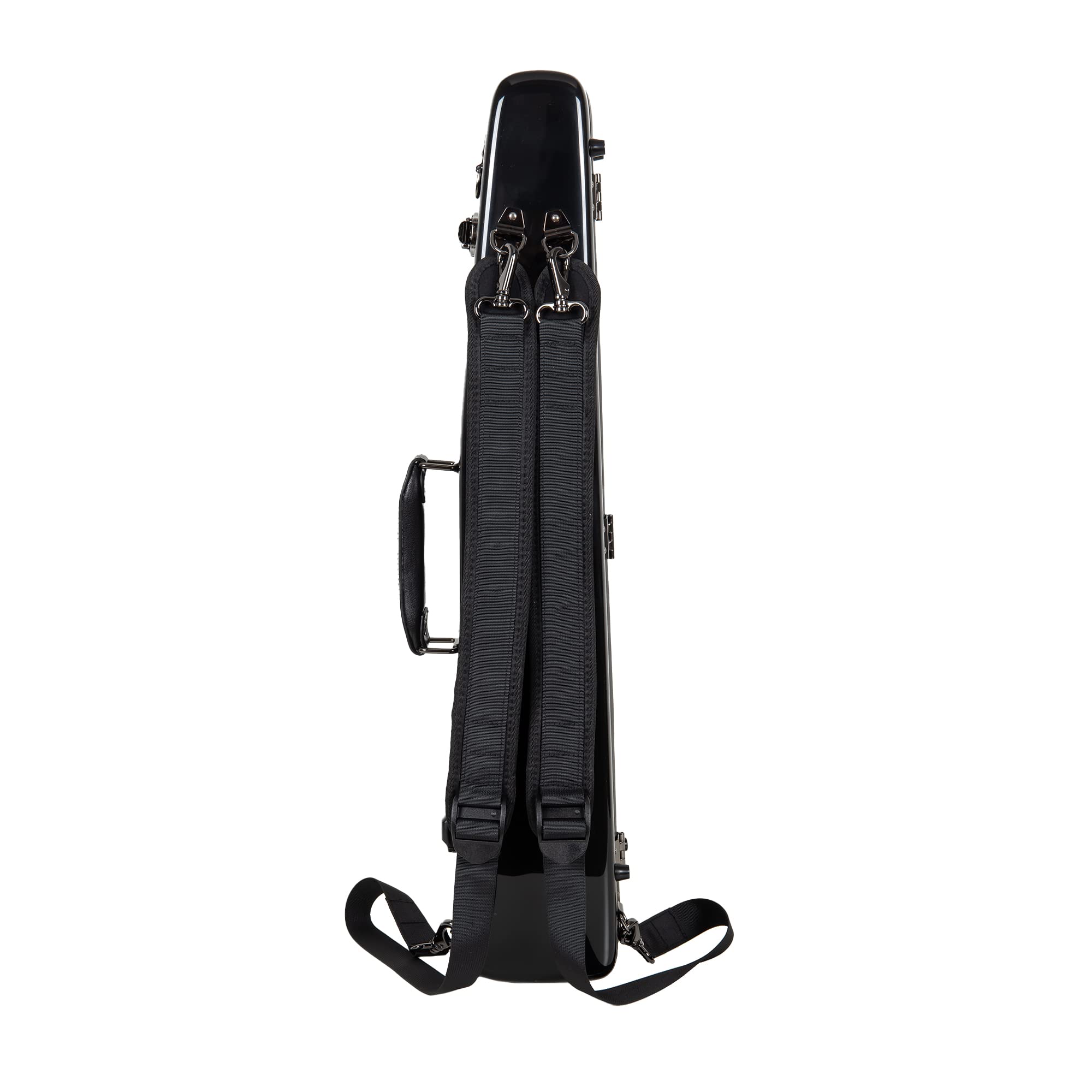 Crossrock Pro Grade Straight Soprano Saxophone Case | Jet Black Gloss, Tsa Lock, Elite Protection, Detachable Backpack Straps, A