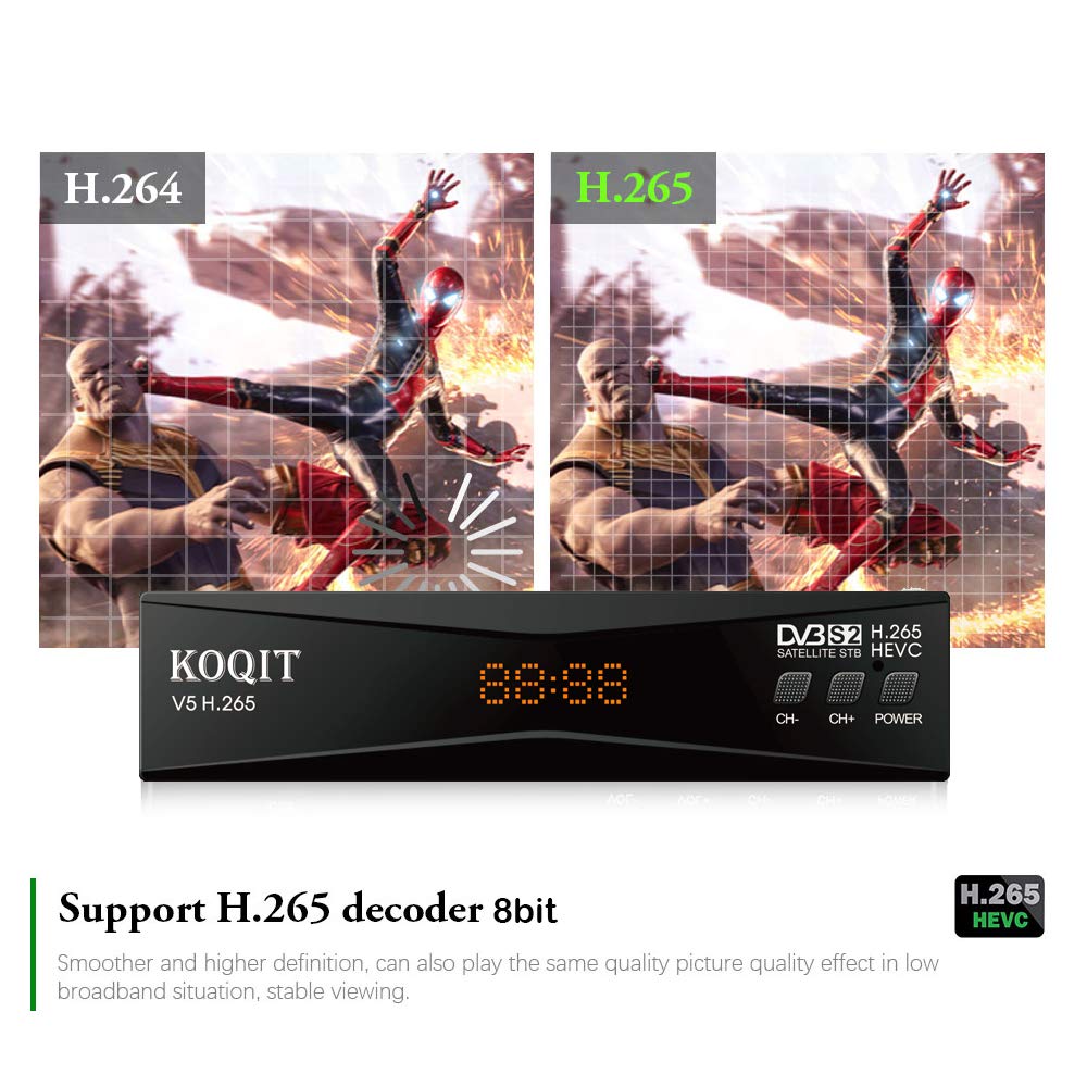 Koqit V5H H.265 Free To Air Fta Satellite Receiver Dvb S2 Satellite Tv Receiver Hevc Dvb S2 Galaxy 19 Receivers Sat Dvb Finder M