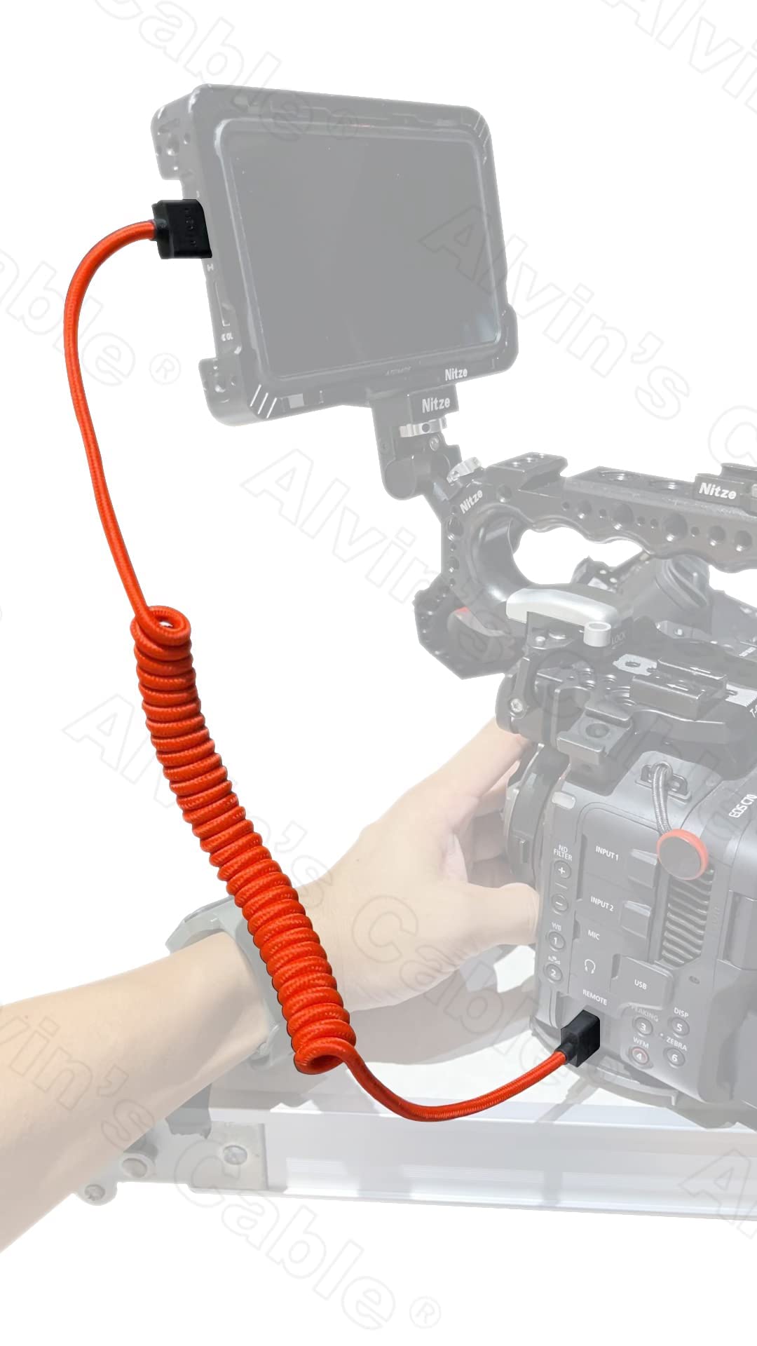 Alvin'S Cables 8K 2.1 Full Hdmi Braided Coiled Cable For Atomos Ninja V 4K 60P Record From Z Cam For Canon C70, For Sony A7S3,A9