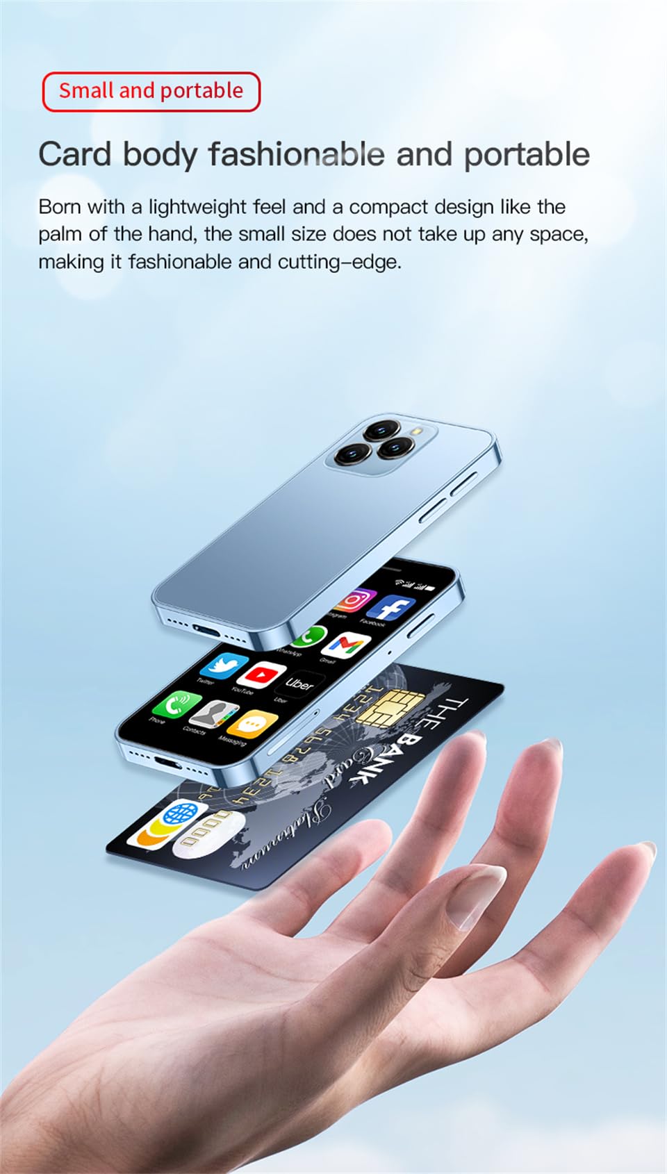 Roiesvry Xs16 3.0 Inch Mini Smartphone 4G Lte Android 10 Quad Core 2000Mah Type C Dual Sim Small Mobile Phone (Purple, 2Gb Ram 1