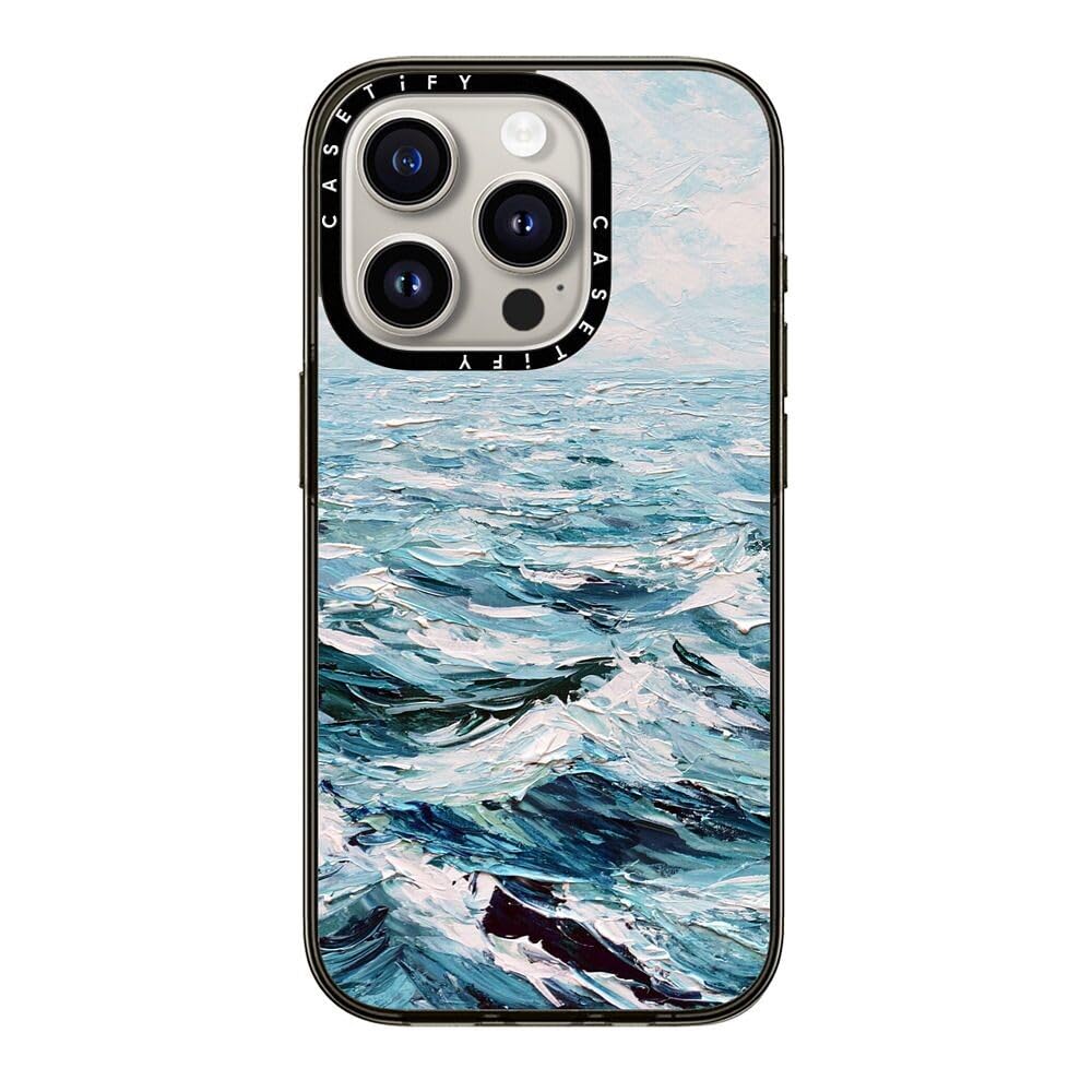 Casetify Compact Iphone 15 Pro Case [2X Military Grade Drop Tested / 4Ft Drop Protection]   Deep Blue Sea   Clear Black