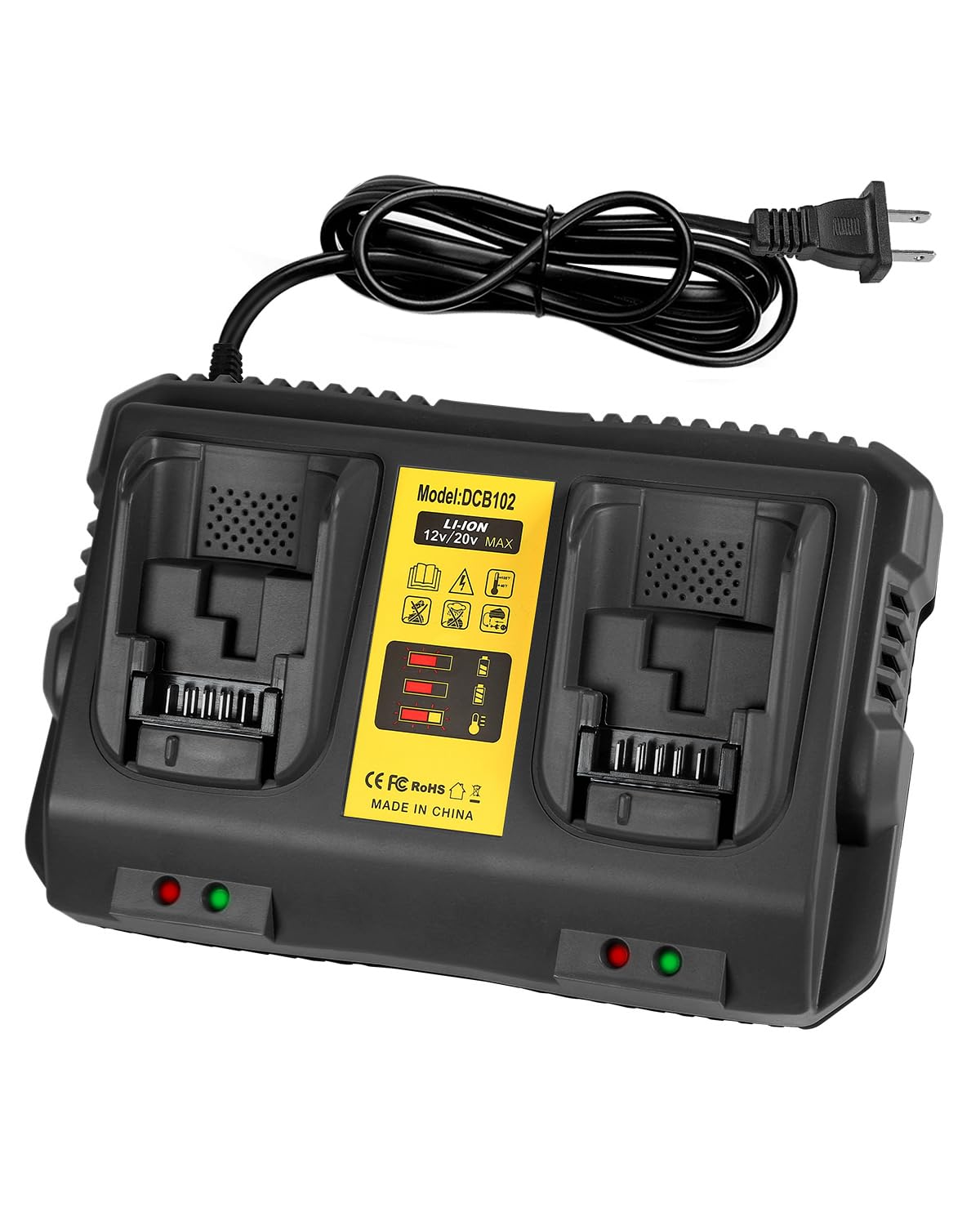 Dcb102 Replacement For Dewalt Battery Charger Station Comaptible With Dewalt 12V/20V Battery Charger Work With Dewalt Battery 20