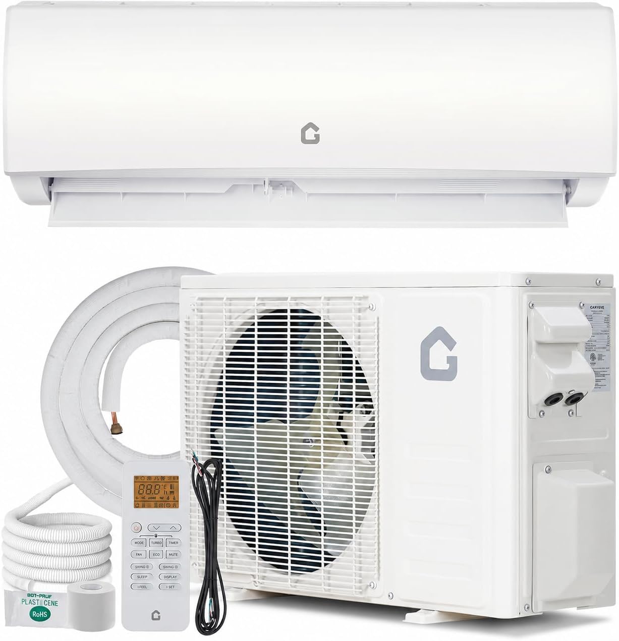 Garvee 9000 BTU Mini Split AC w/Remote Control19 SEER2 Cools Up to 450 Sq. Ft,Ductless Inverter Mini Split System w/0.75 Ton Hea