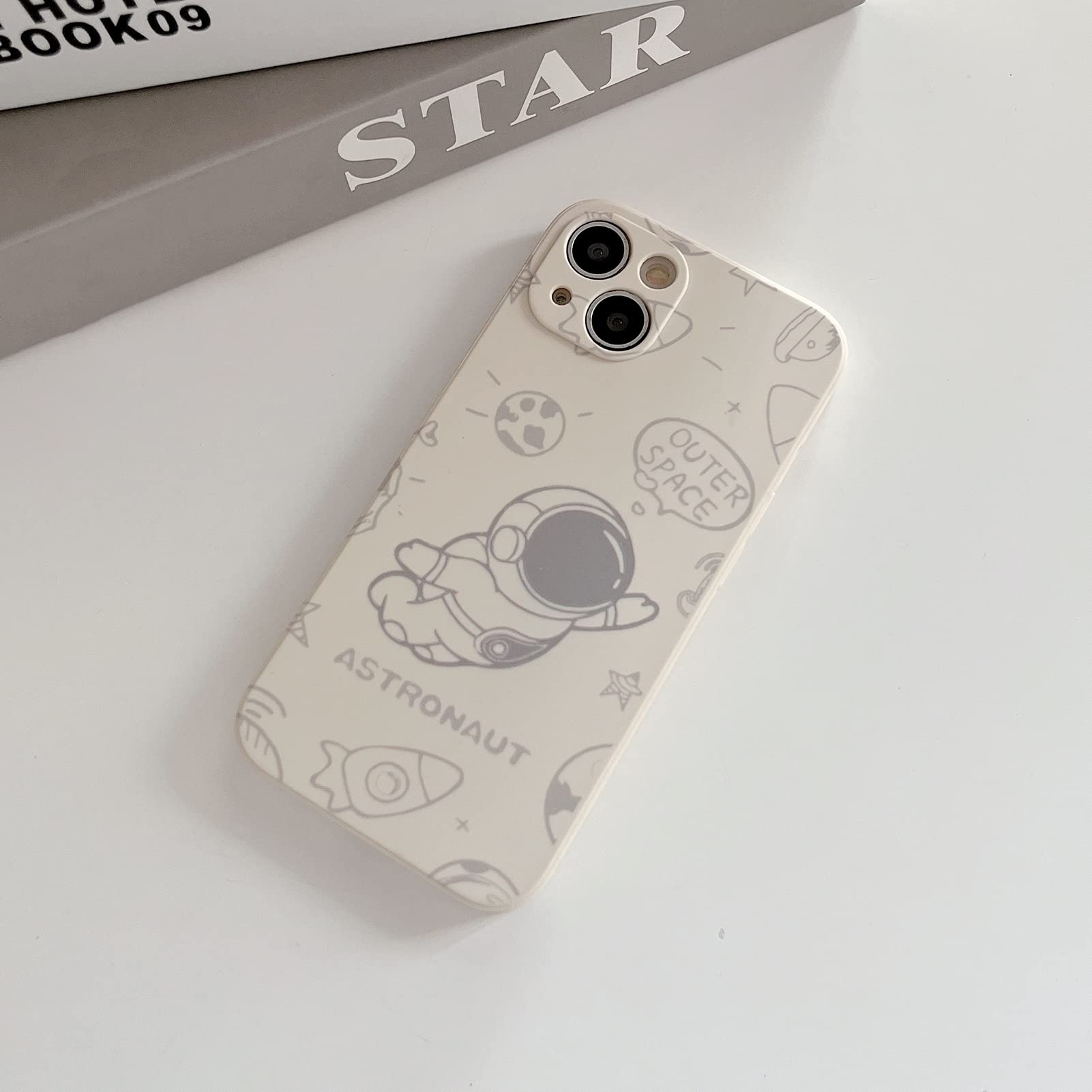 Yonds Queen For Iphone 13 Cute Case, Cool Cartoon Astronaut Rocket Moon Space Design Stylish Soft Tpu Bumper Shockproof Anti Sli