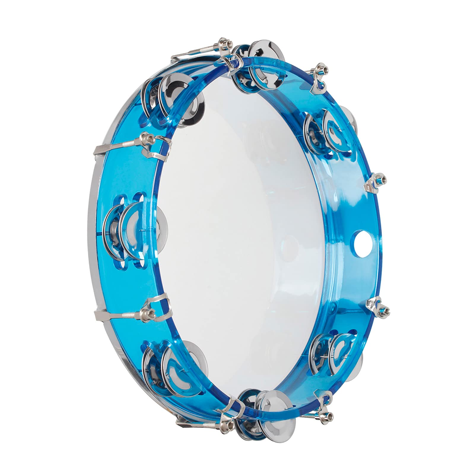 EXCLUZO 10 Inch Hand Held Tambourine Double Row Tambourine Drum Set Percussion Instrument Musical Educational Toy Instrument for