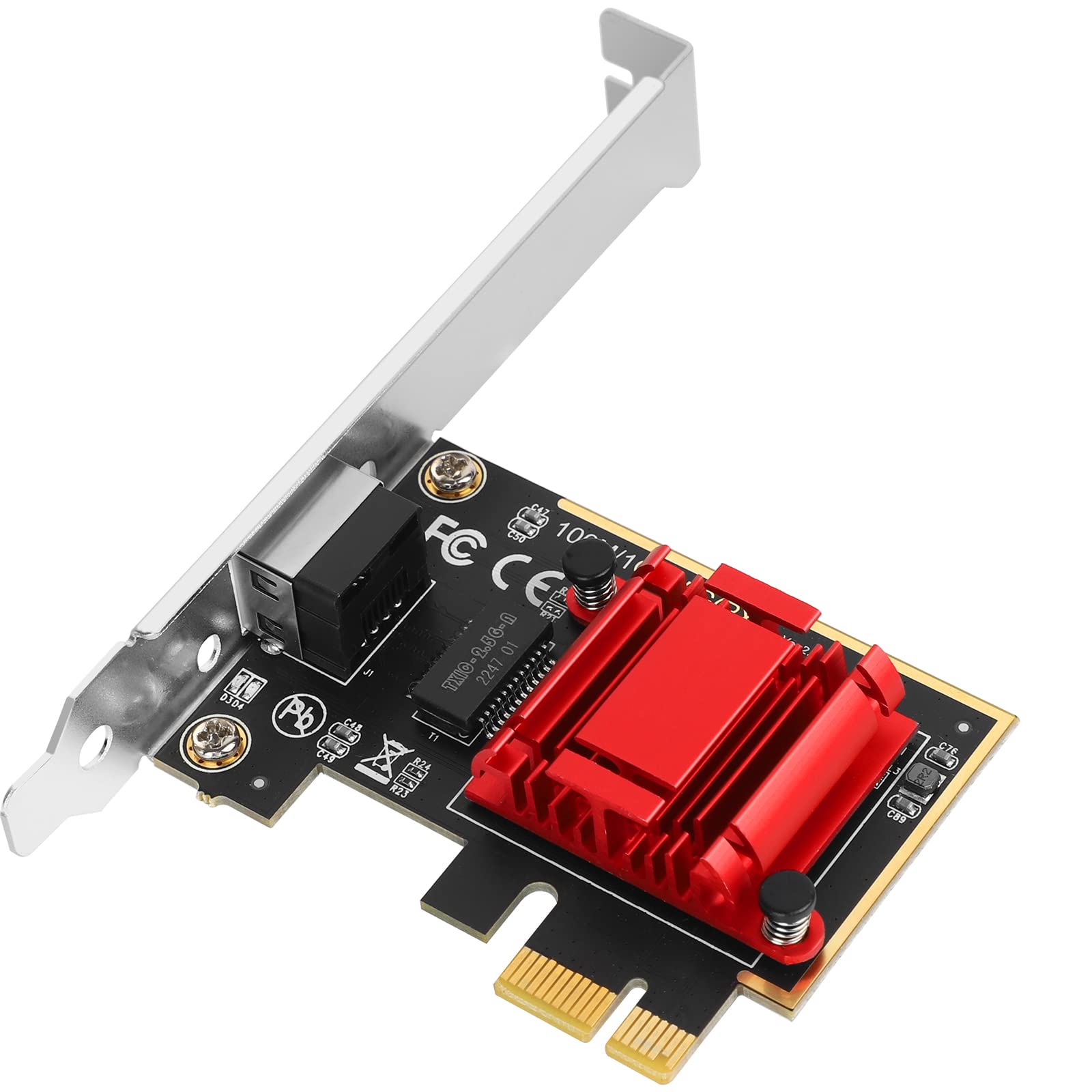 Vogzone 2.5Gb Pcie Network Adapter Realtek Rtl8125B, 2500/1000/100Mbps Gigabit Ethernet Card Rj45 Lan Port For Gaming/Office, Wa