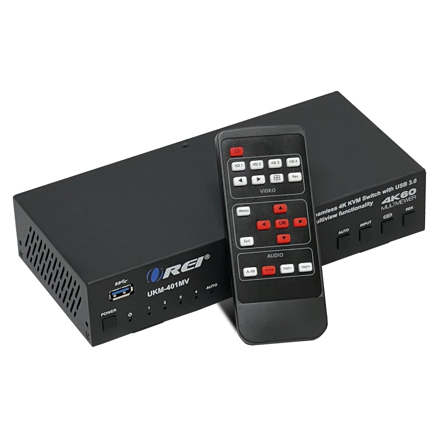 4X1 Kvm Hdmi Seamless Switch Multiviewer By Orei, Share Multiple Devices, Pc, Computers, Phones, Gaming On One Display Monitor,